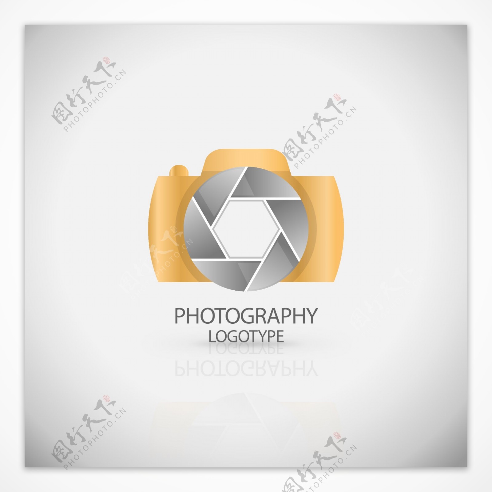 金色优雅相机logo模板