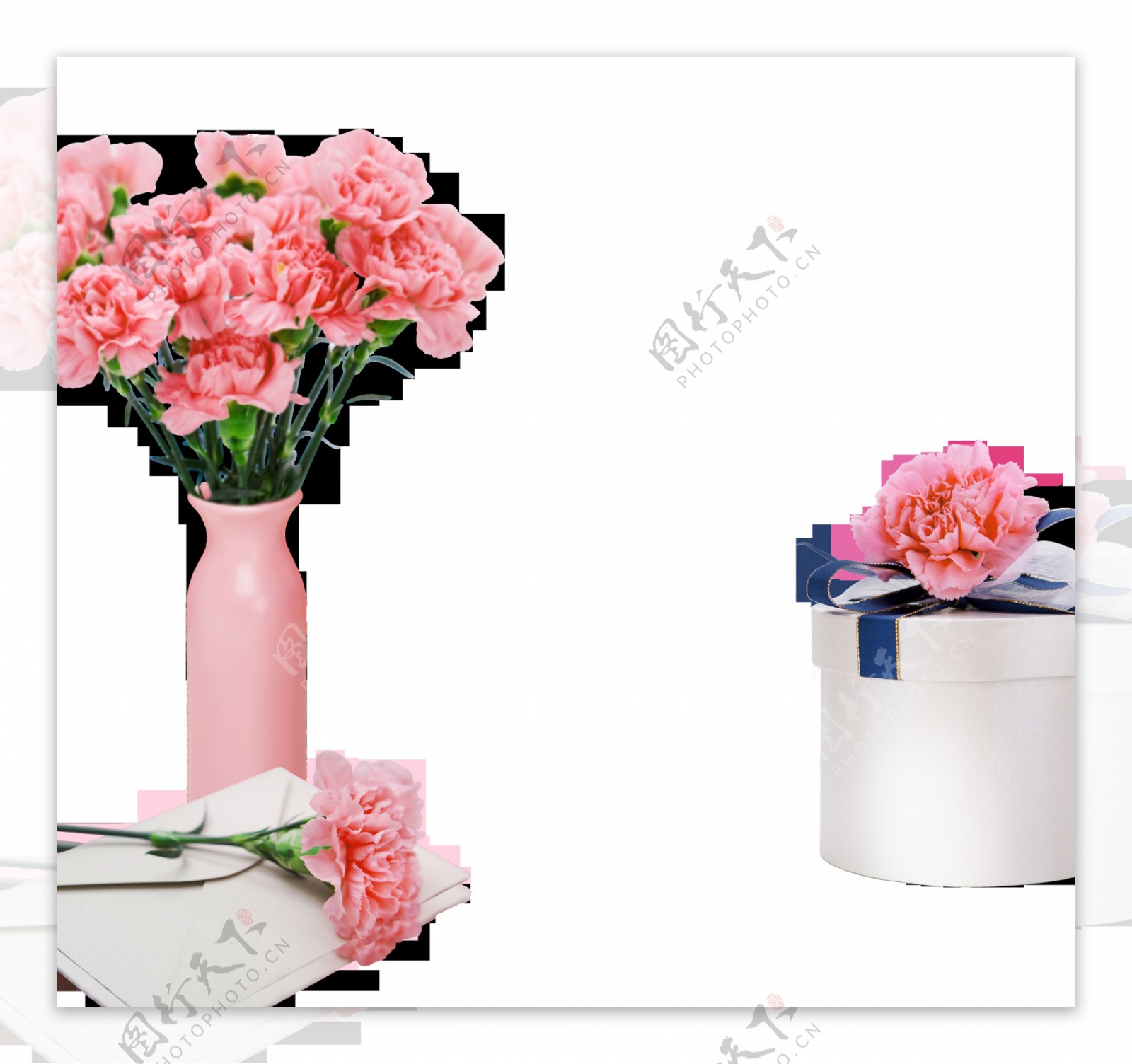 粉色浪漫花朵装饰素材