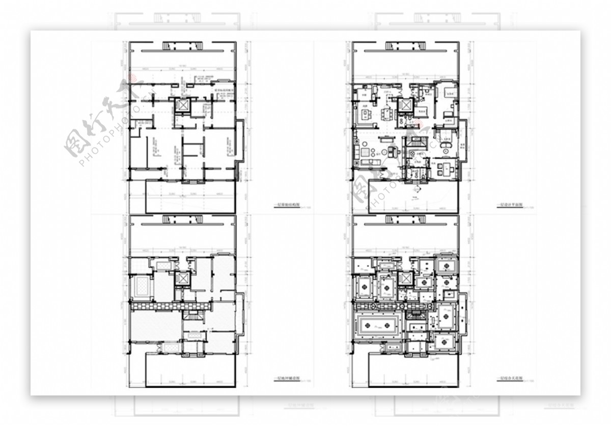 CAD独栋别墅户型施工图