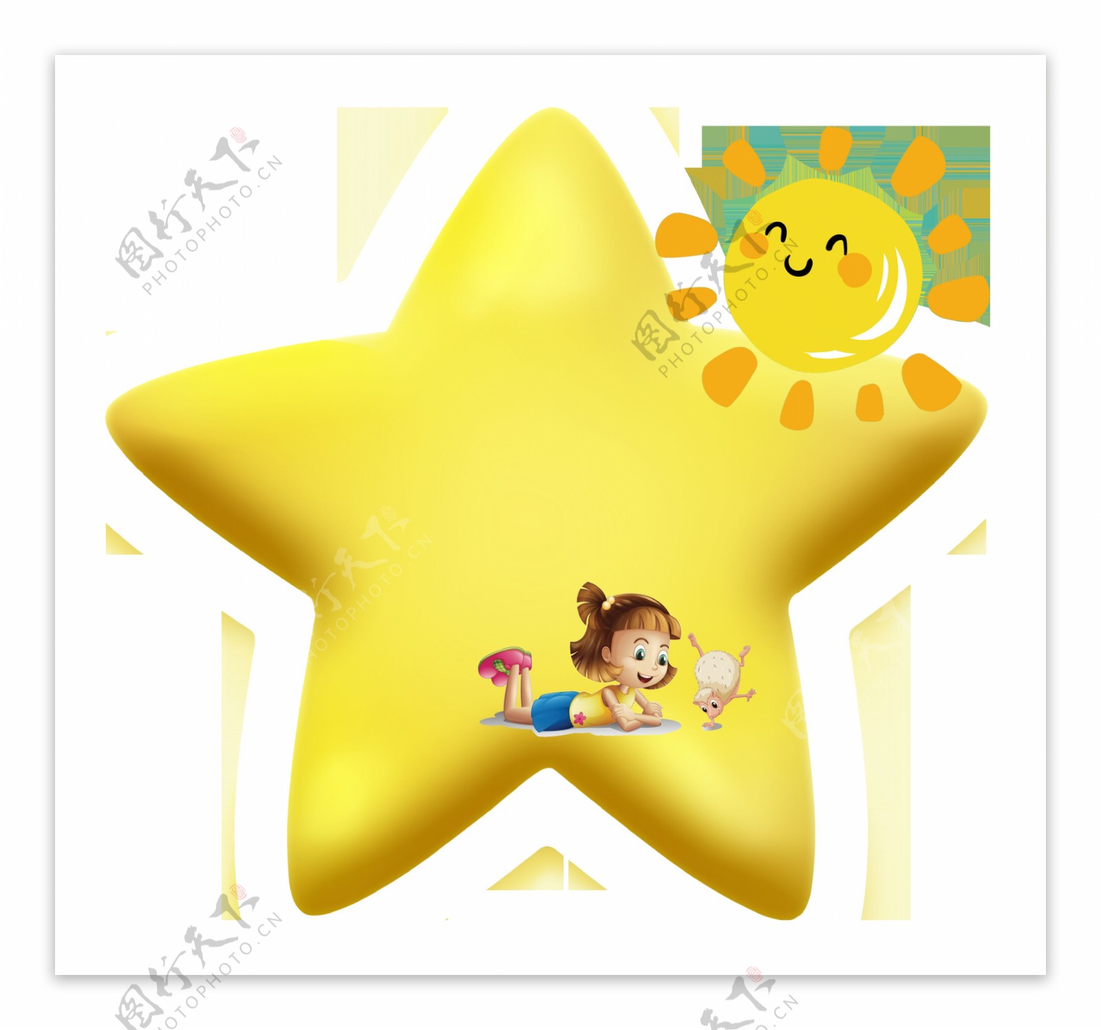 黄色星星装饰素材