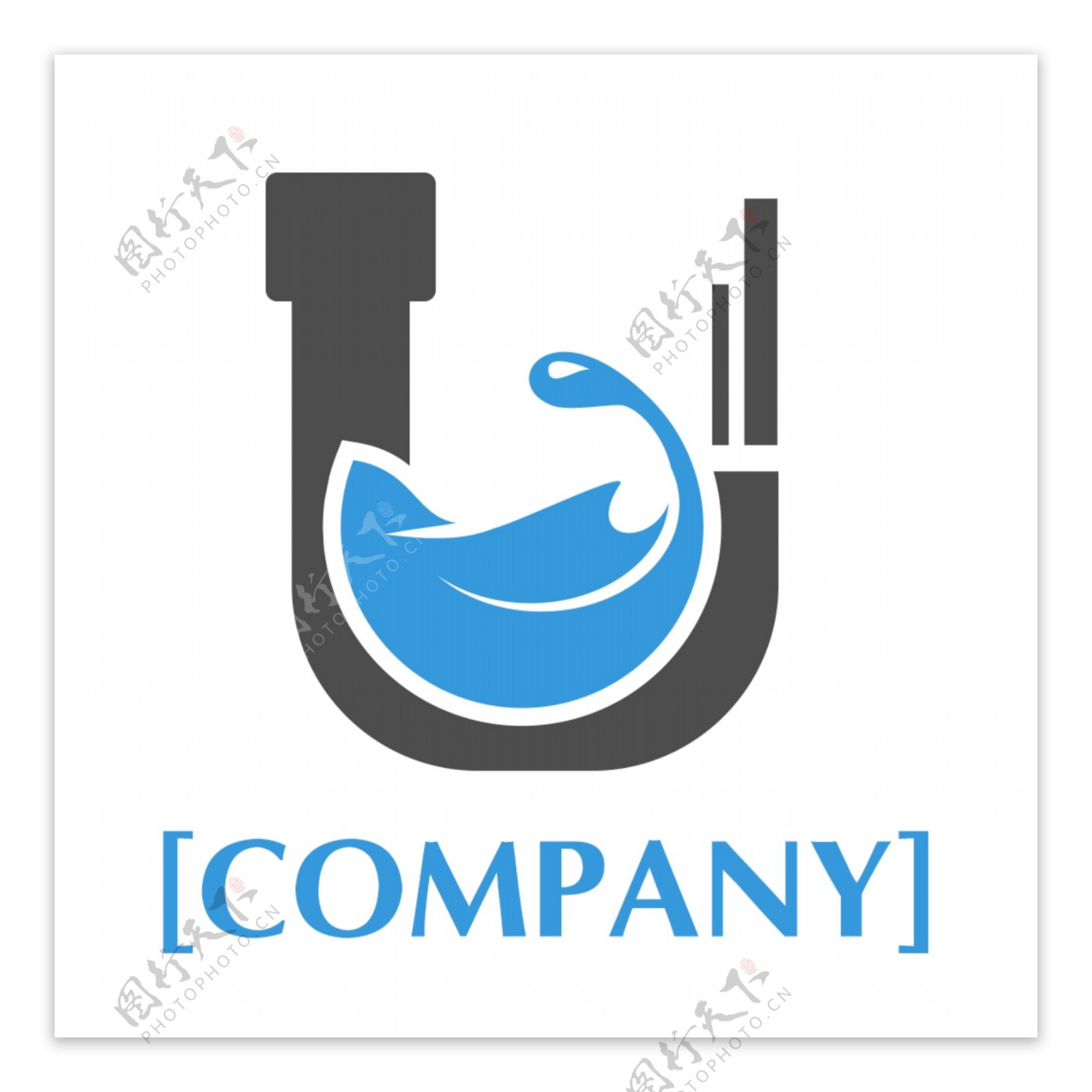 2018蓝色水管形状logo