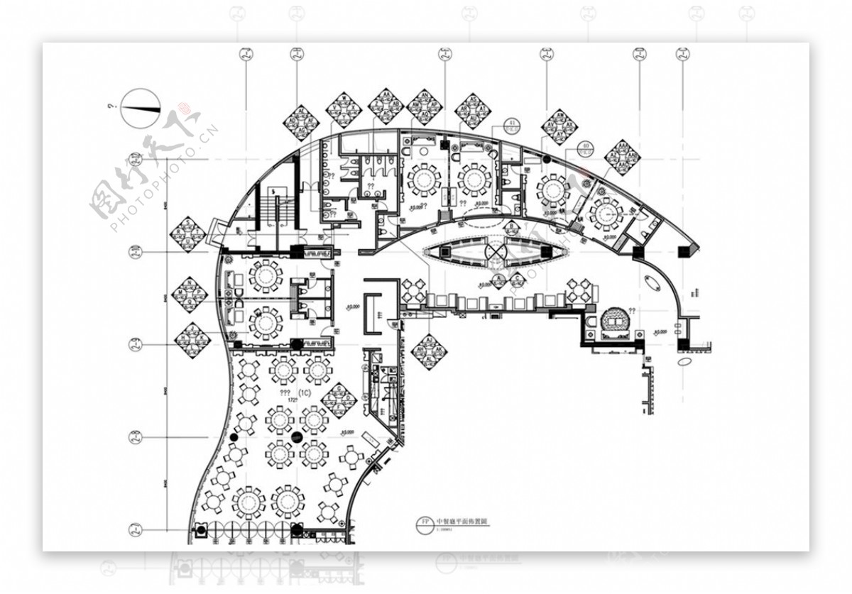 餐饮空间CAD平面方案规划