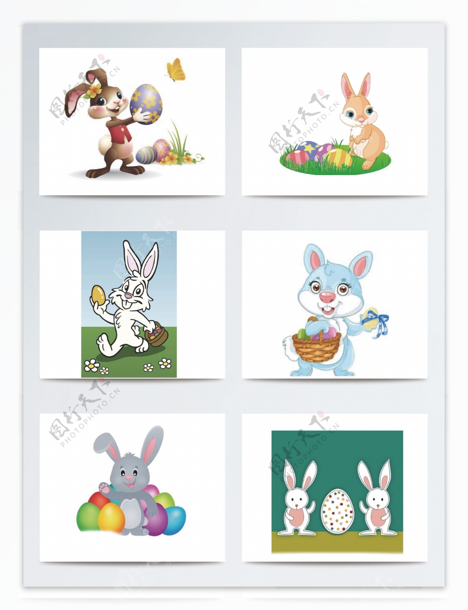 复活节兔子插画素材