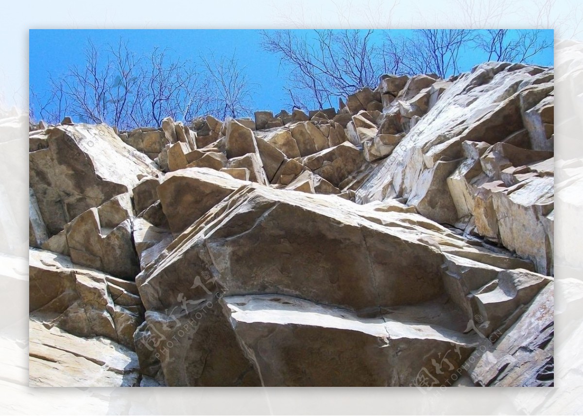 岩石山石大山溪流流水