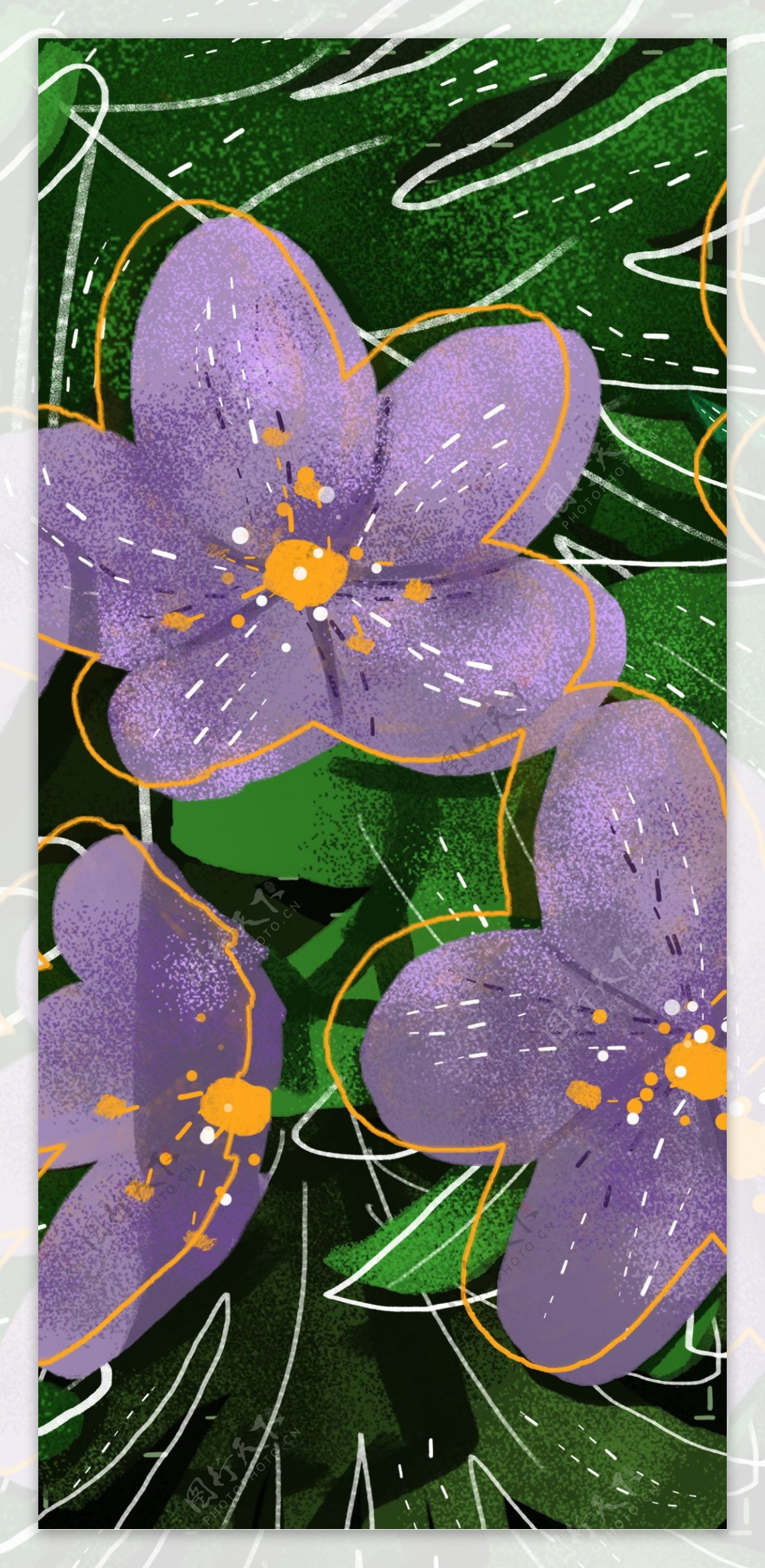 紫色兰花特写背景设计