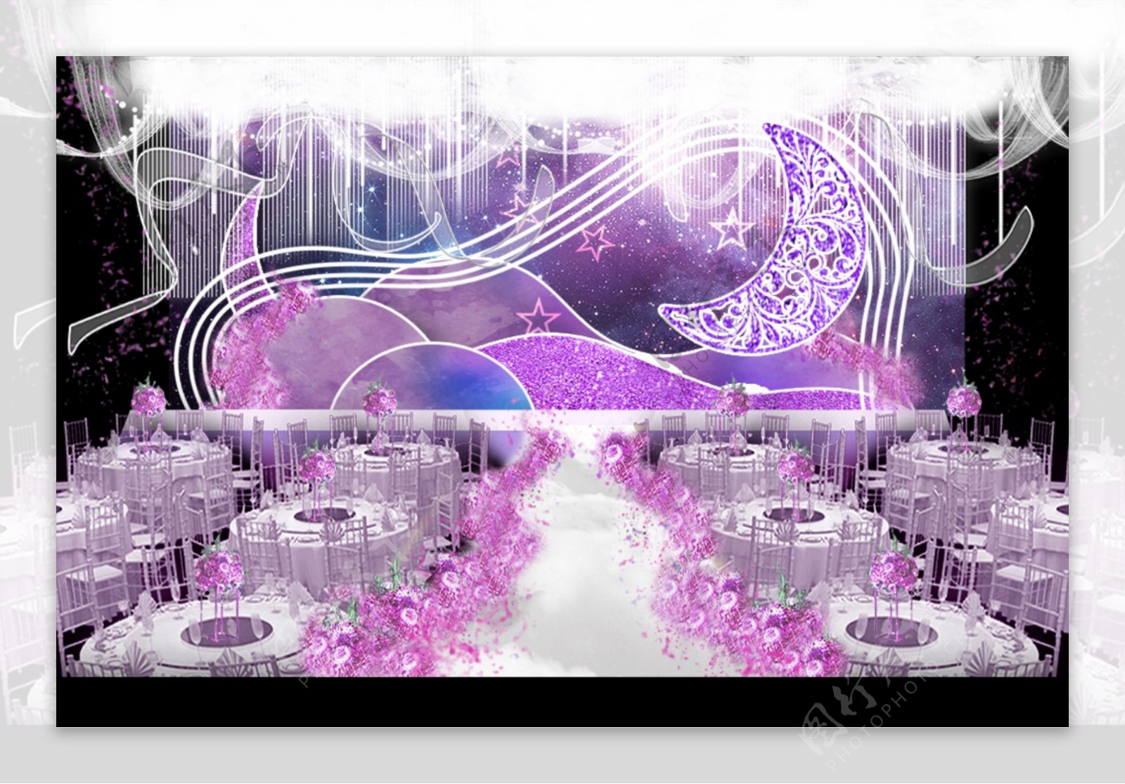 紫色婚礼设计设计图__舞美设计_环境设计_设计图库_昵图网nipic.com