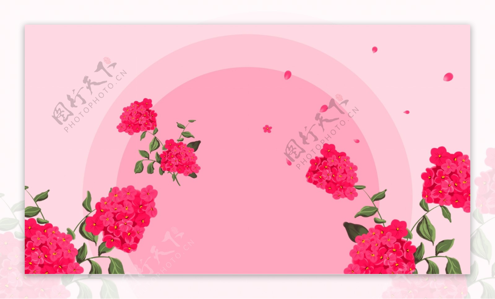 粉红色浪漫花朵背景设计
