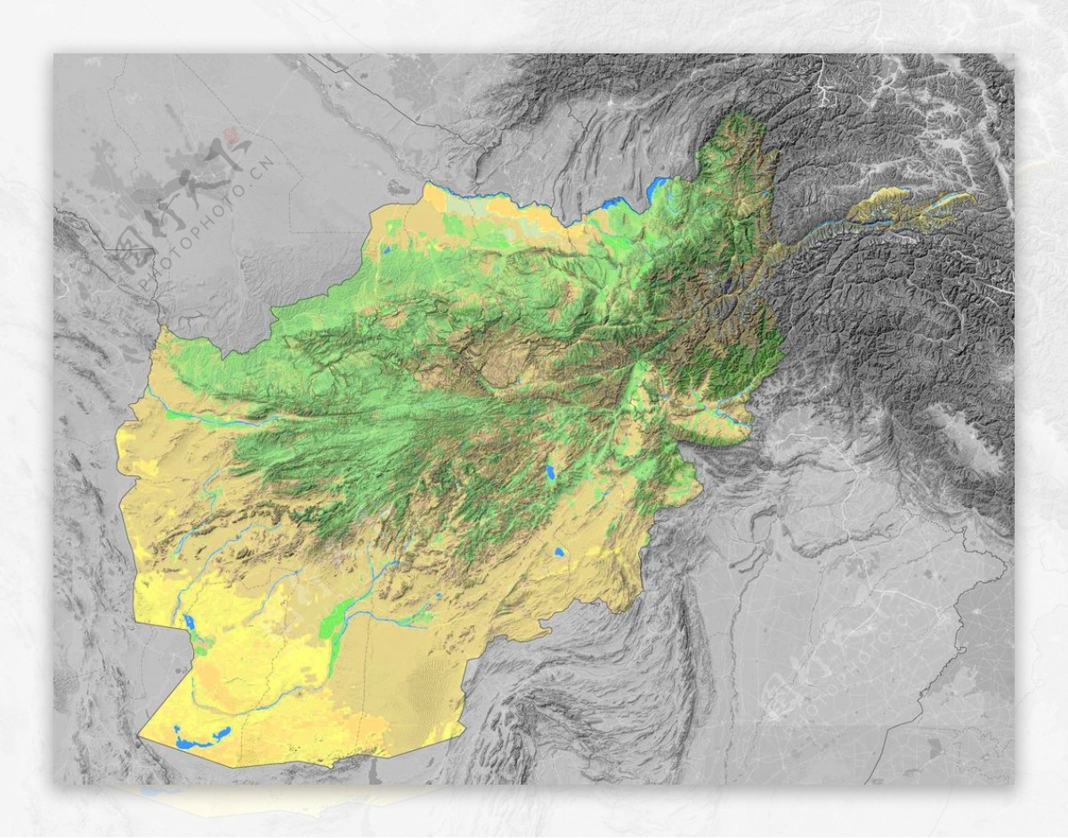 阿富汗地形图