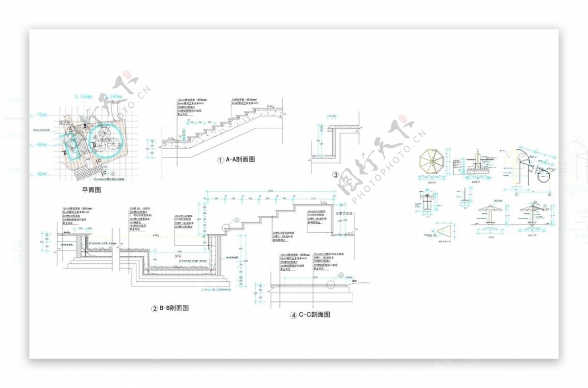 CAD公园绿化桥路道路绿化