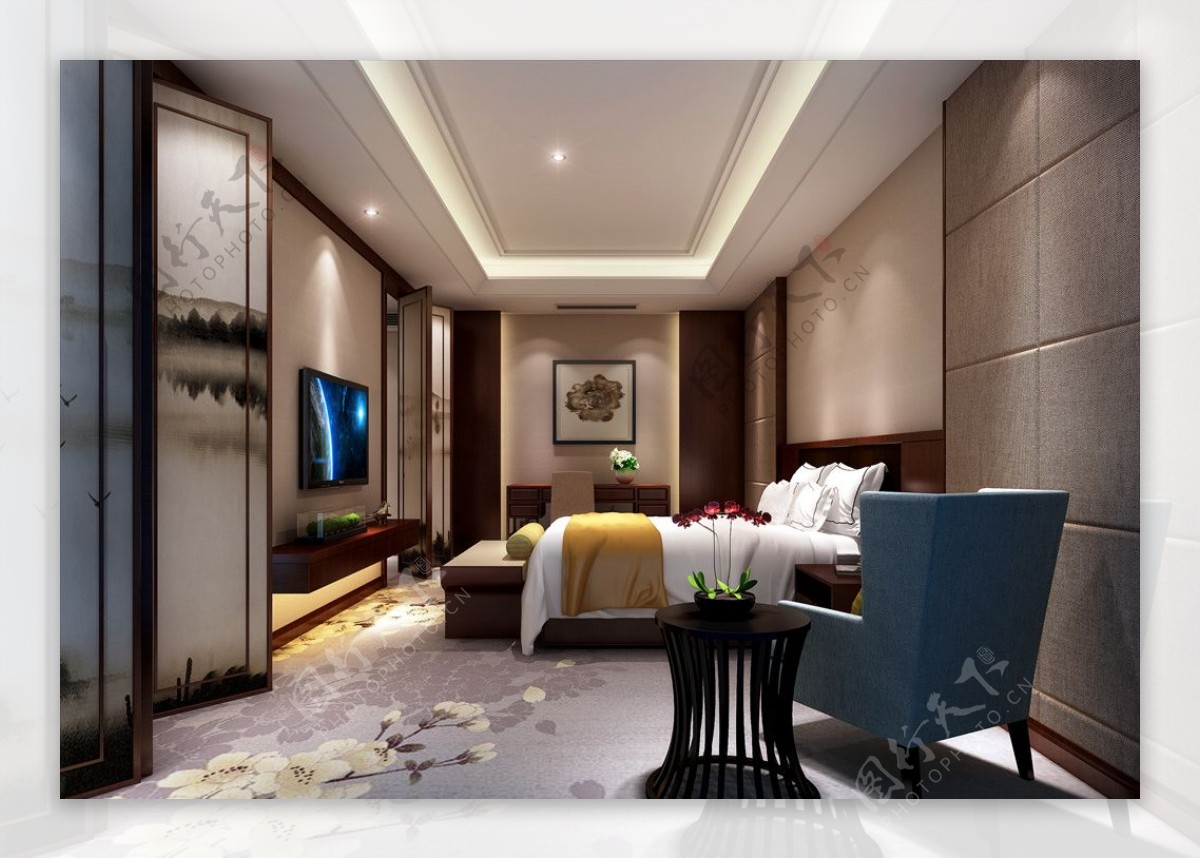 酒店客房豪华3d渲染模型