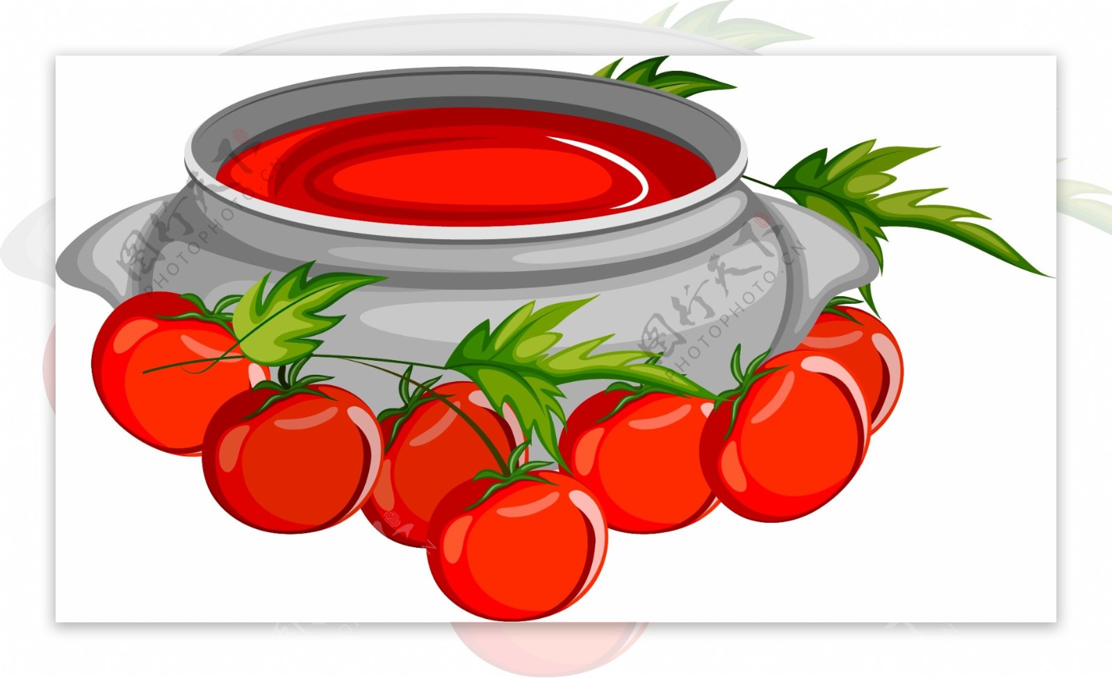 手绘红色番茄酱元素