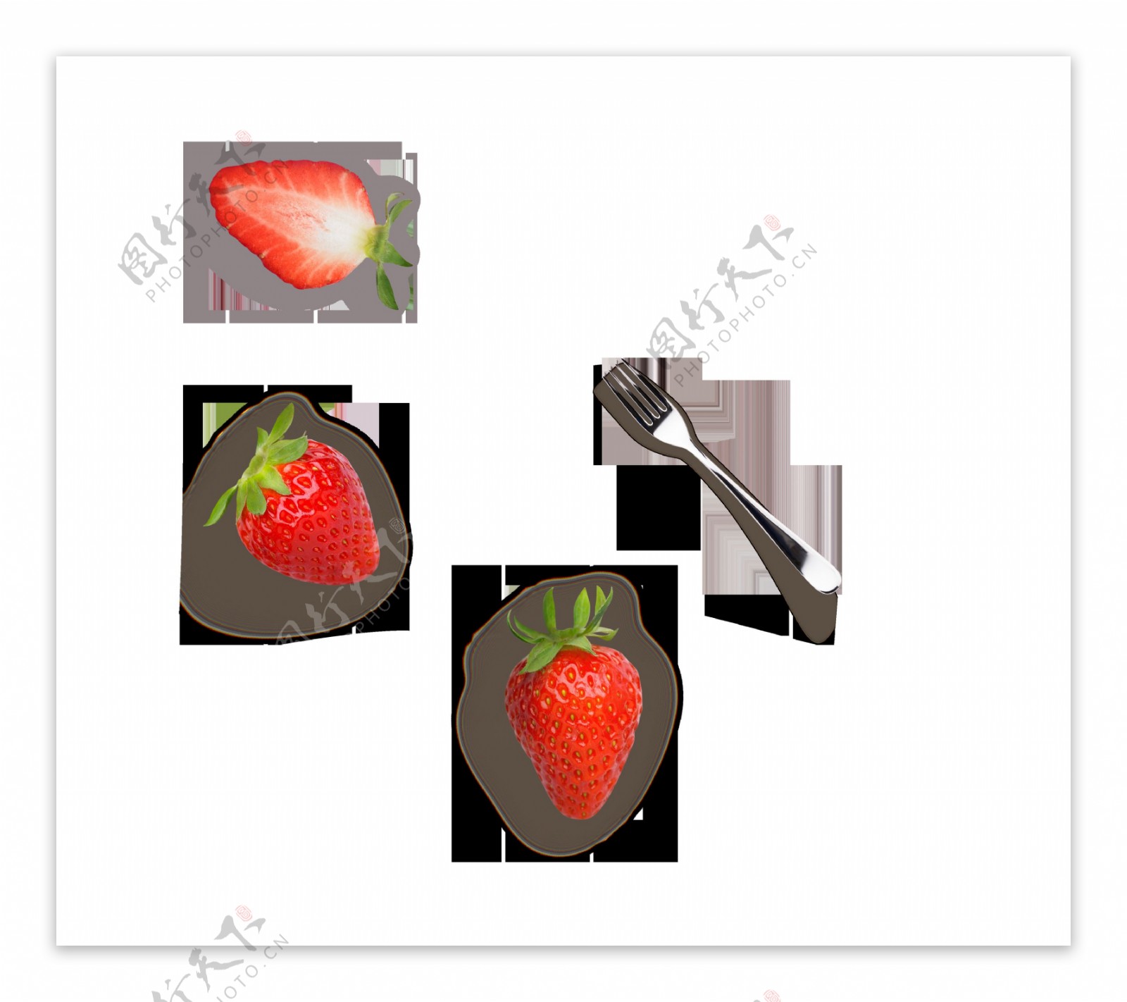 新鲜草莓装饰素材