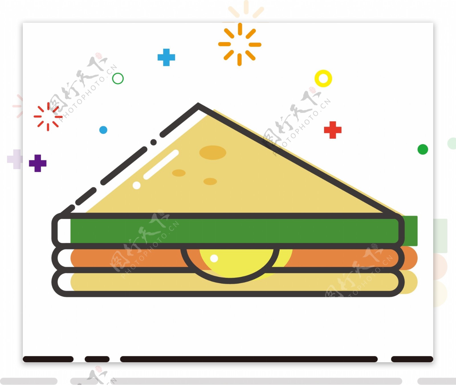 三明治mbe卡通可爱矢量食物元素