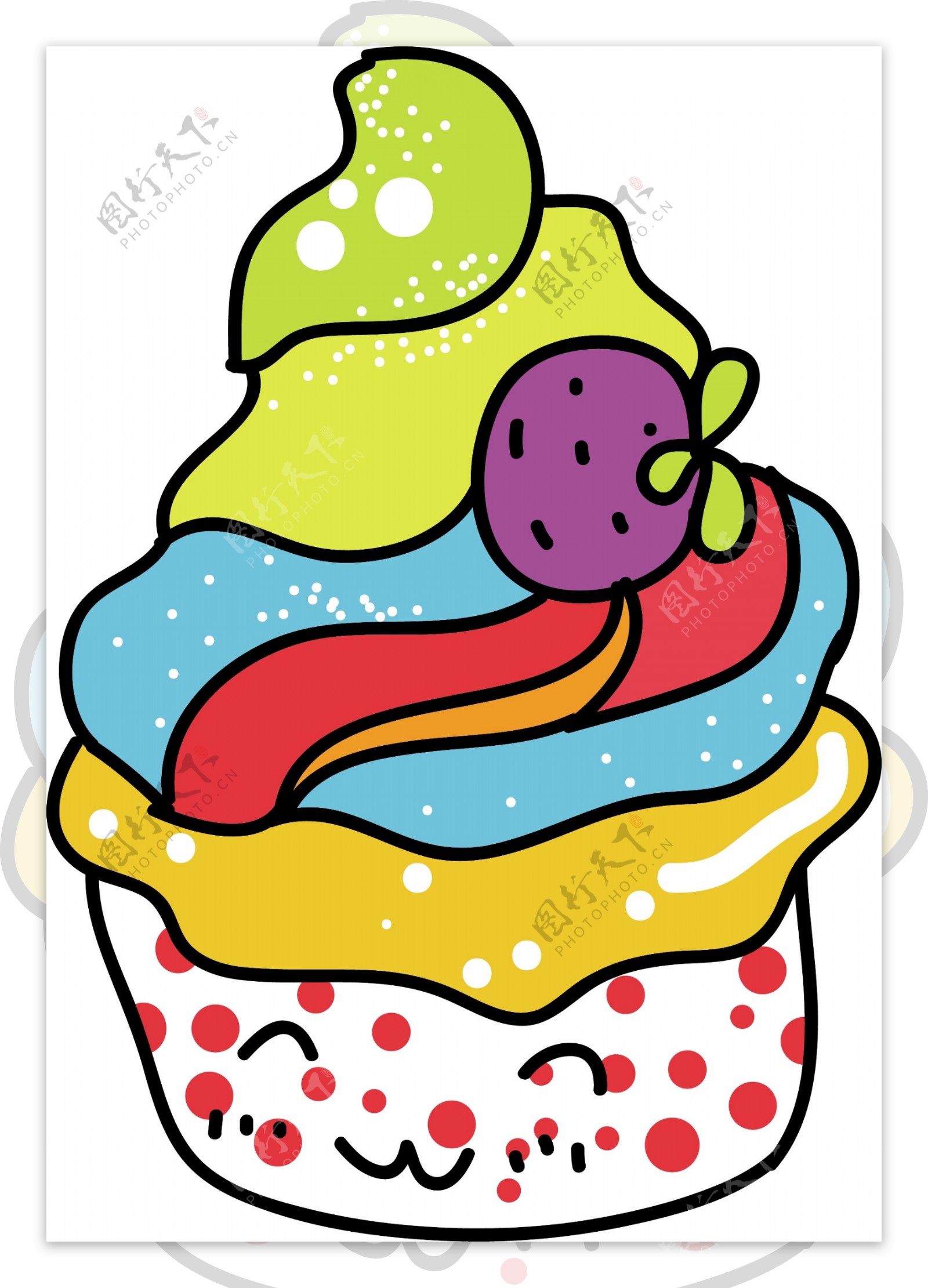 卡通冰淇淋可商用元素