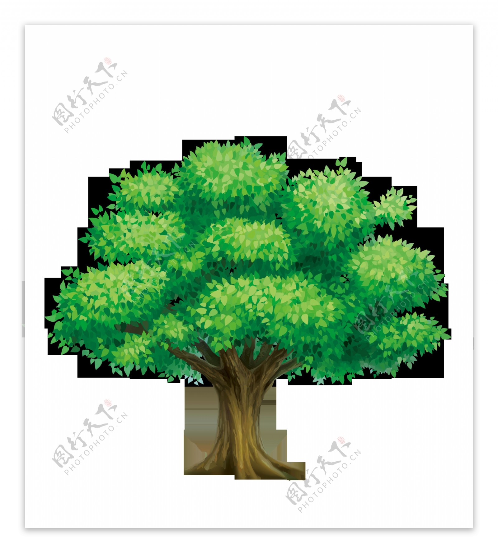 绿色生动卡通树木