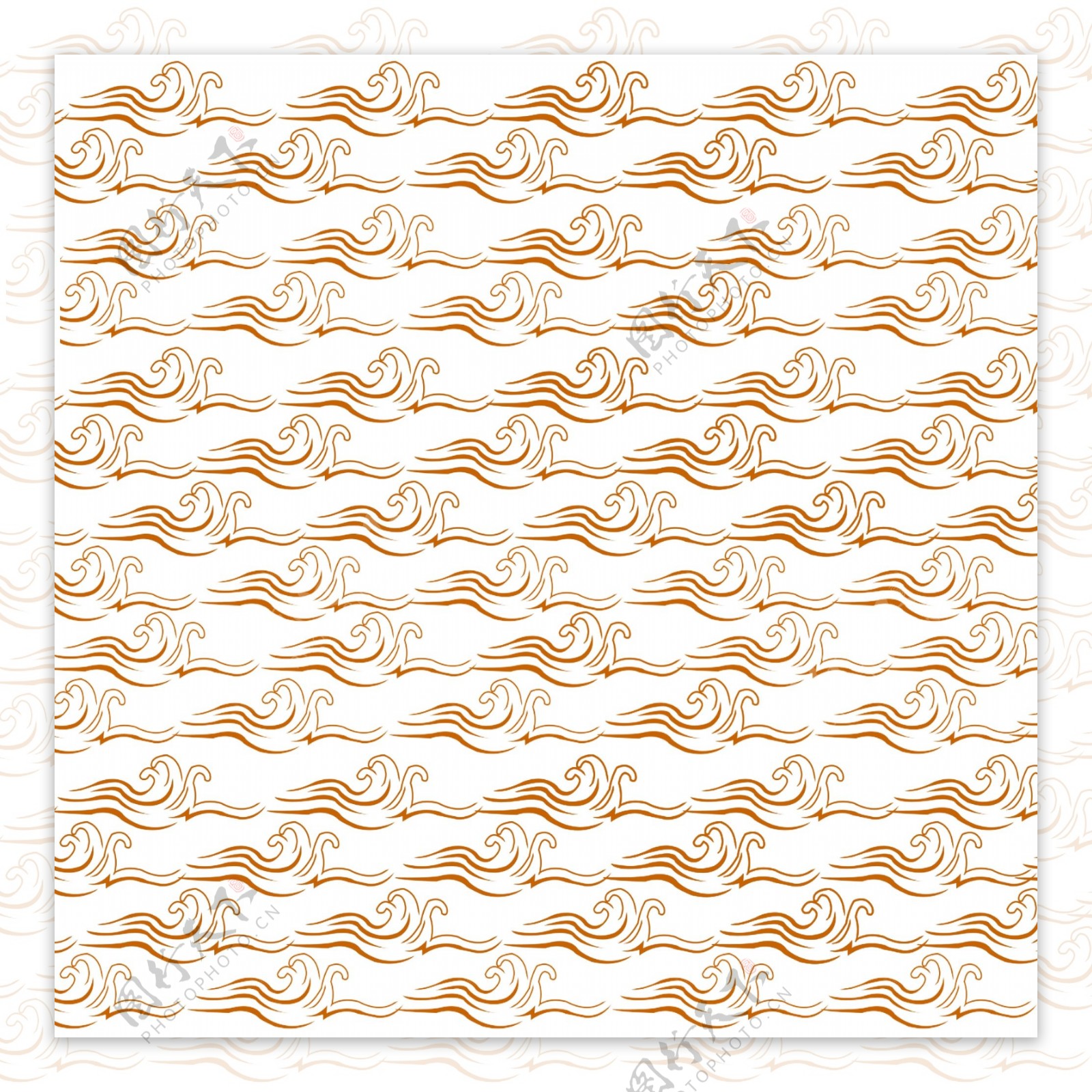 金色海浪纹中国传统纹理底纹