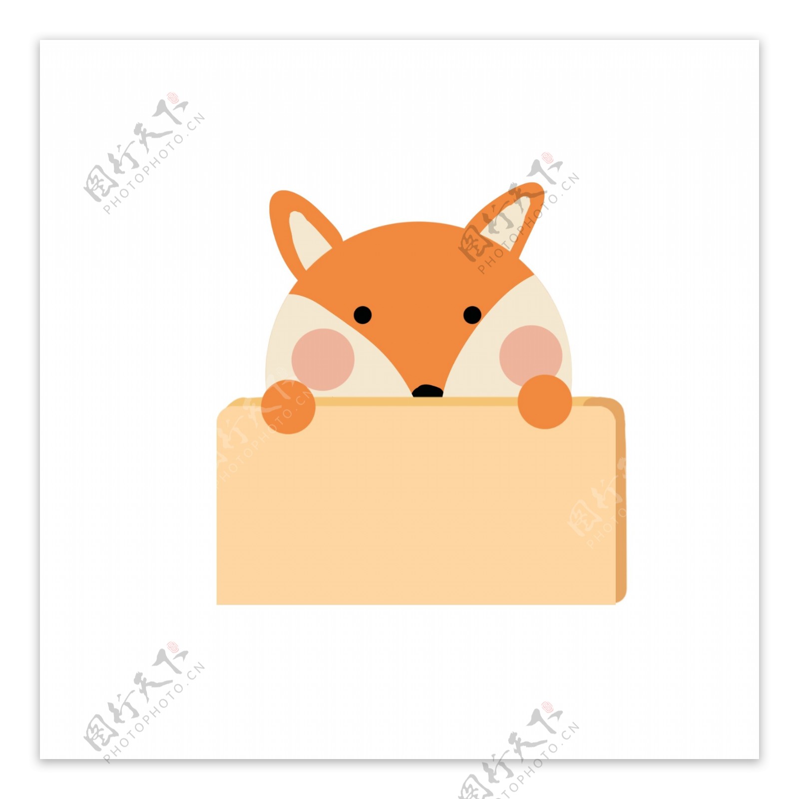 对话框边框气泡框卡通动物狐狸矢量商用元素