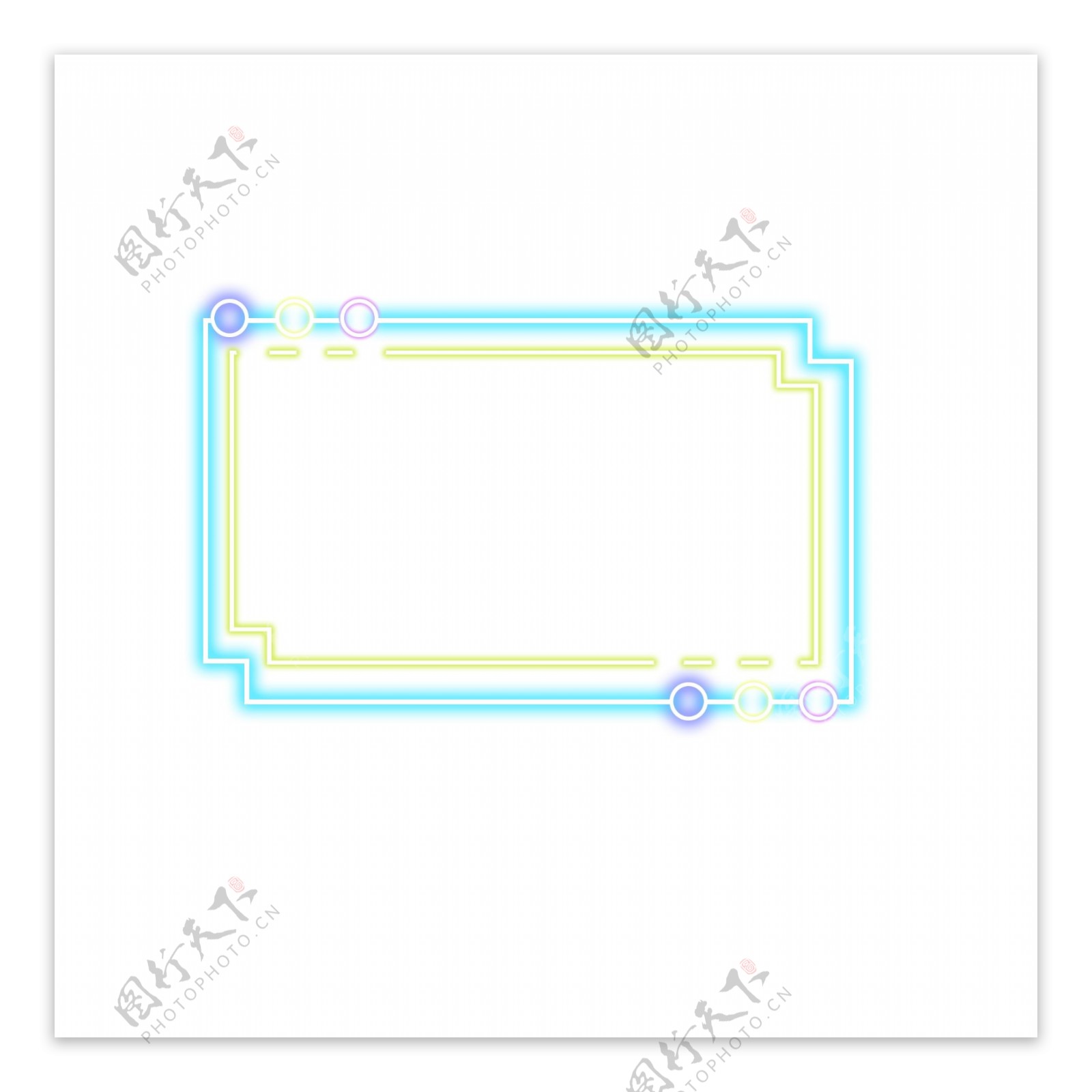 简约彩色光效电商霓虹灯边框