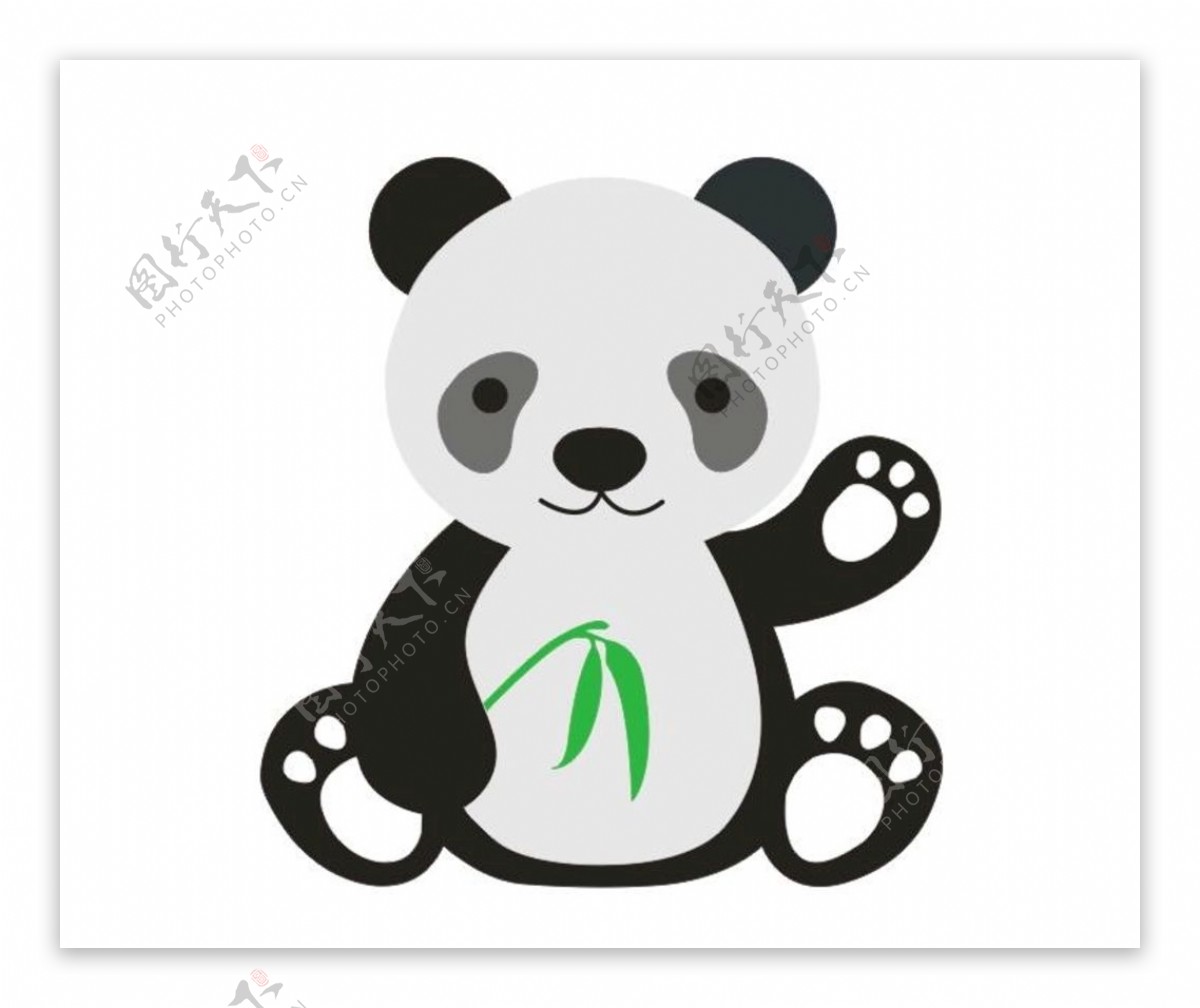 卡通熊猫彩色CDR设计