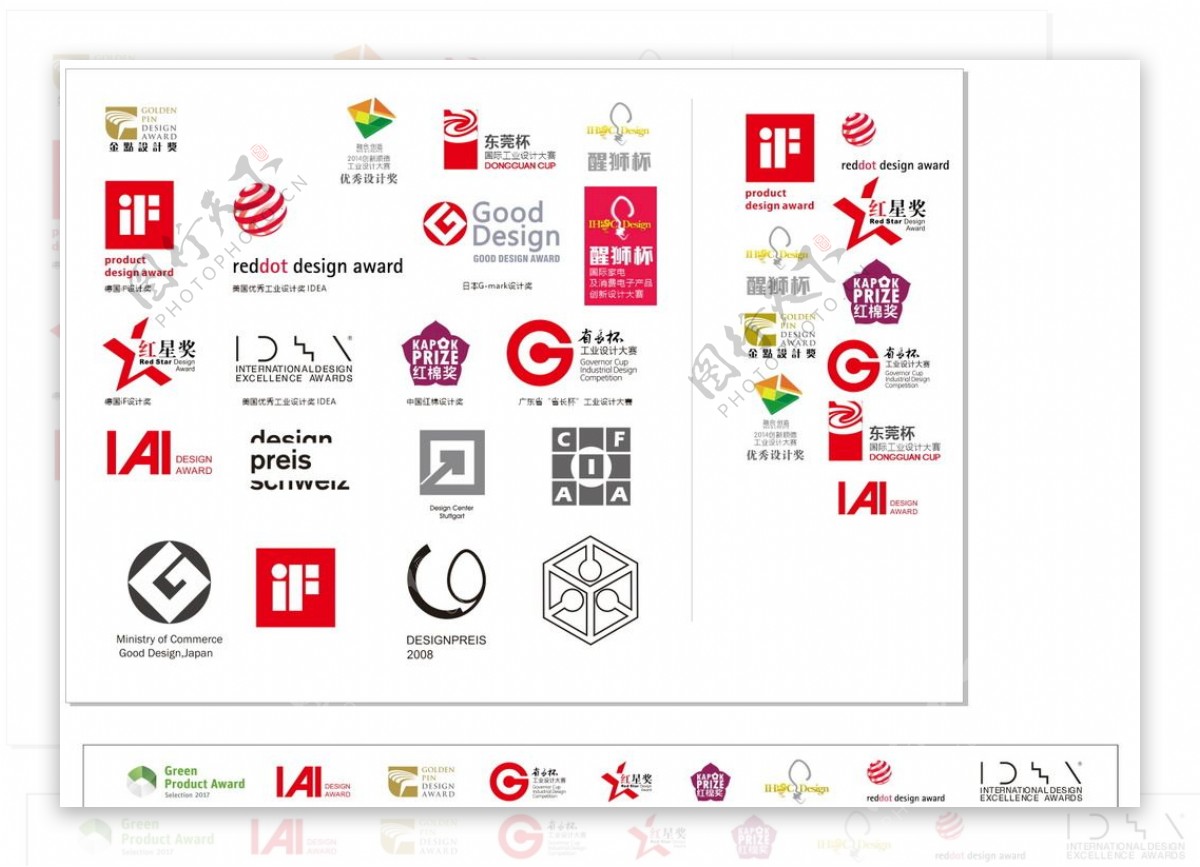 全球各种工业设计奖logo