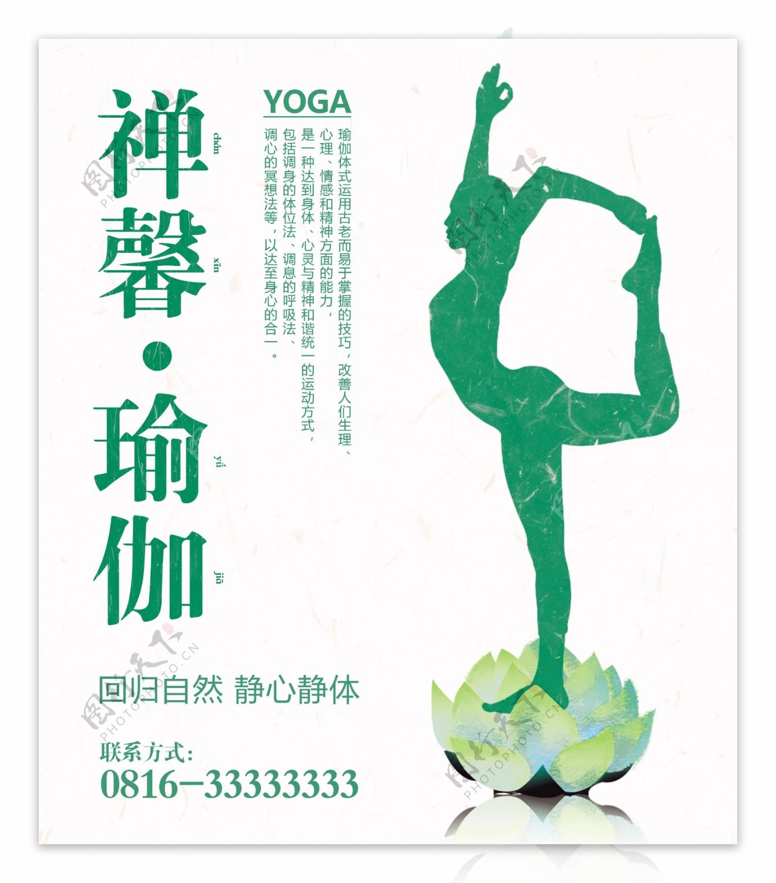 清新瑜伽健身海报