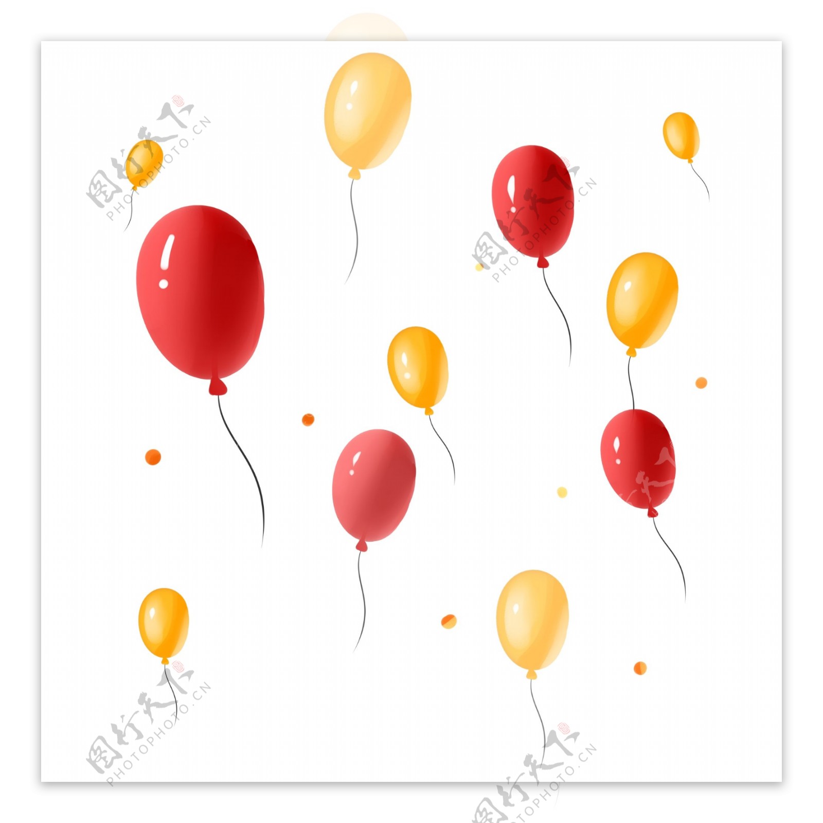 商用手绘扁平化风格漂浮气球元素