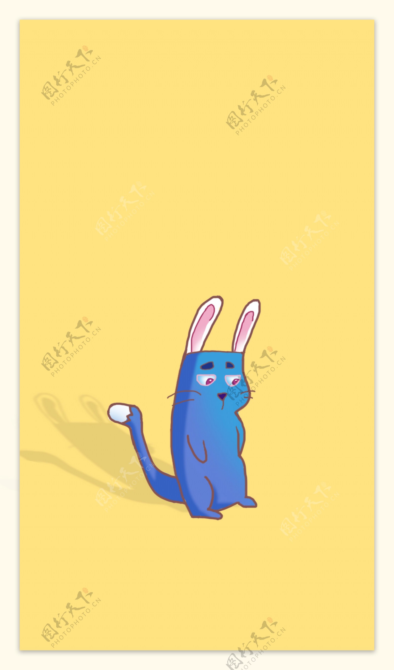 兔子蓝色兔子小猫卡通兔子