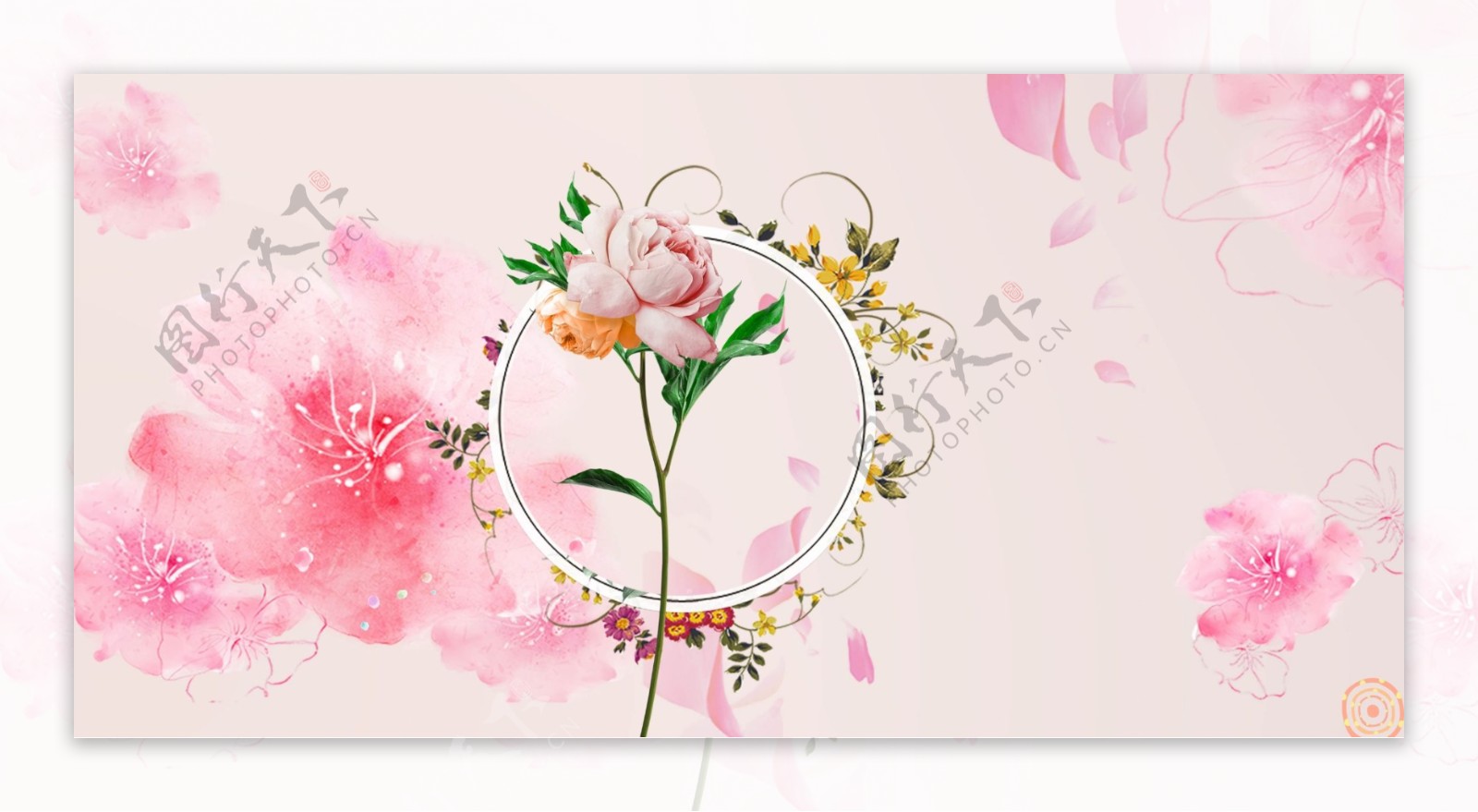粉色桃花背景图案背景