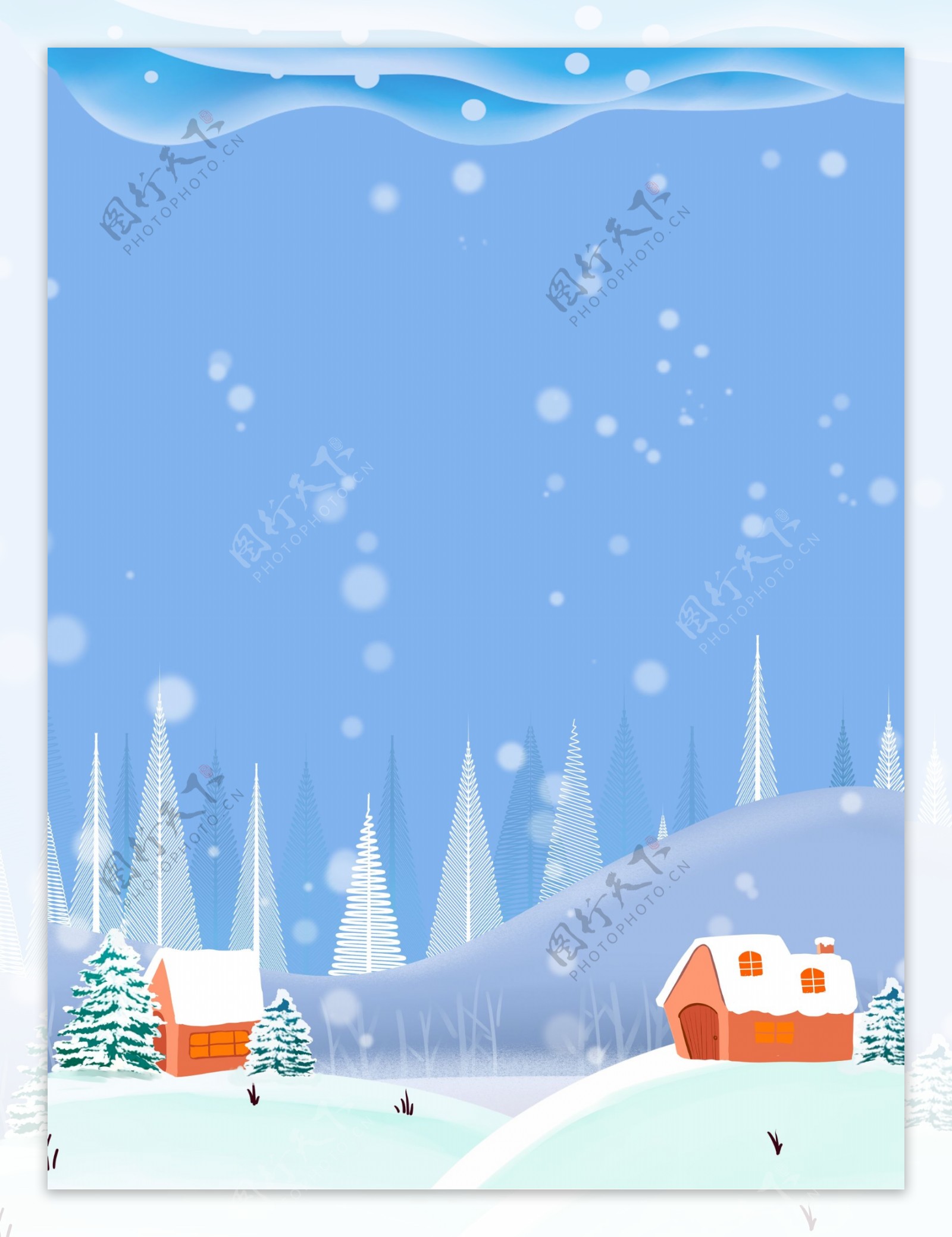 彩绘小雪节气背景设计