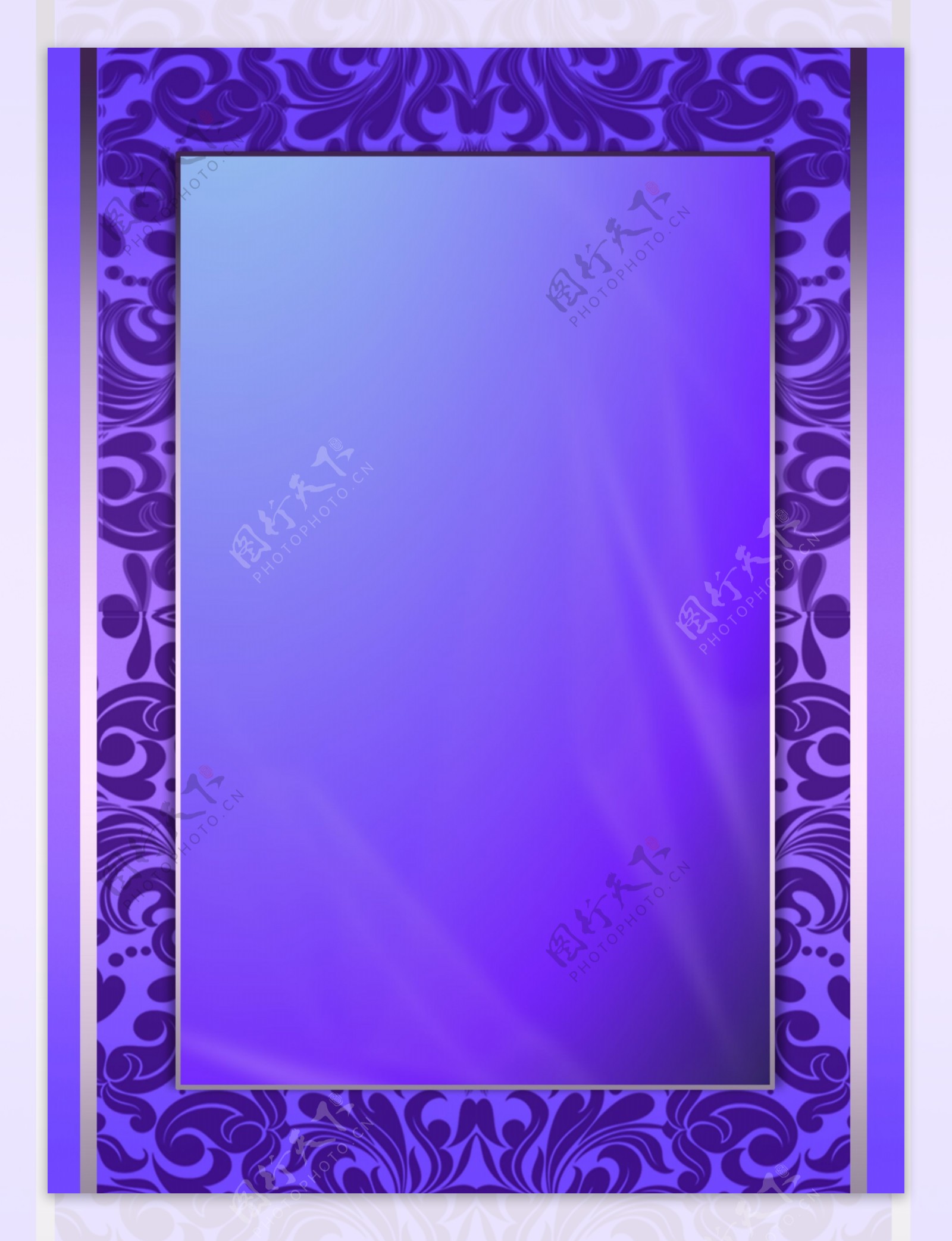 紫色边框背景欧式花纹边框