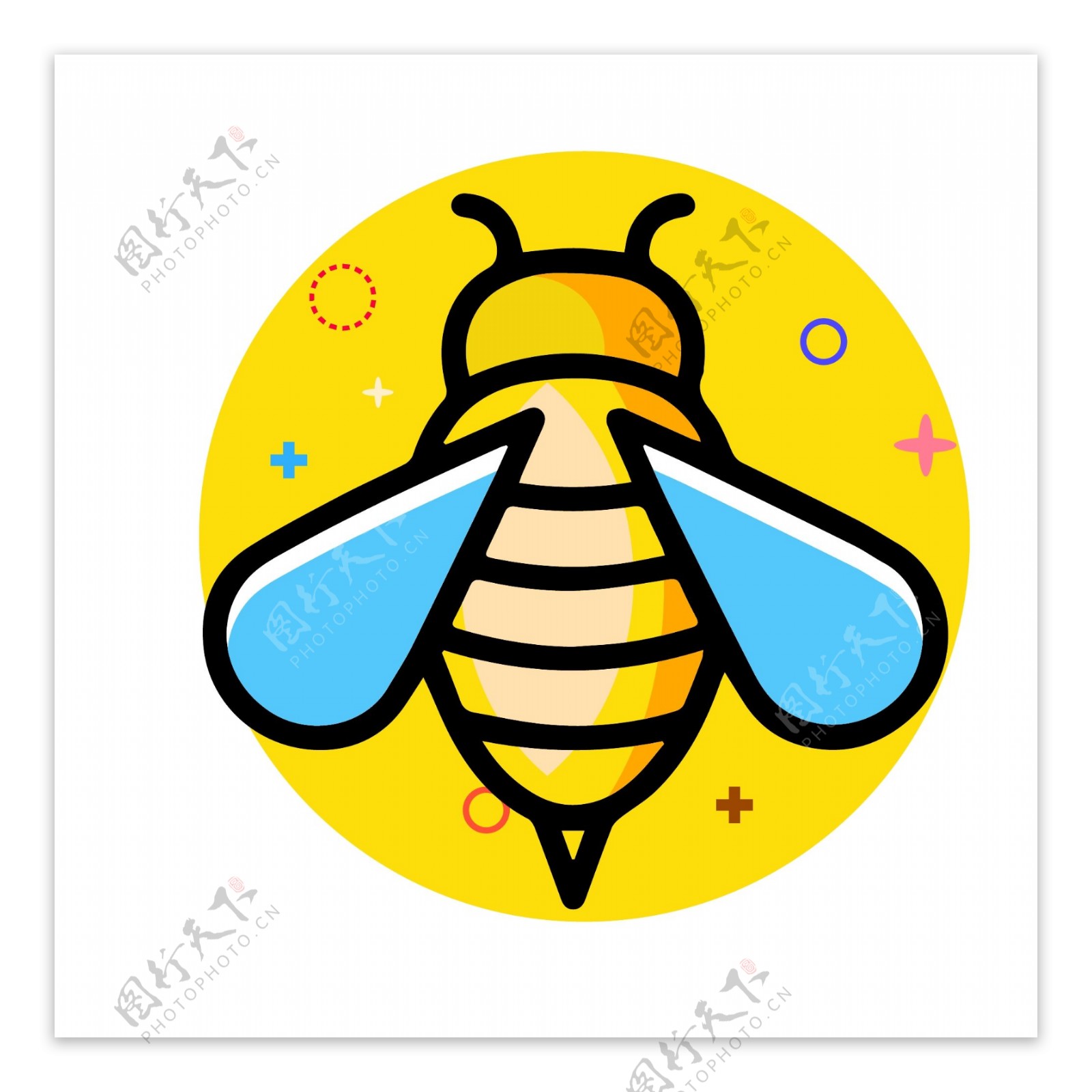 mbe卡通昆虫蜜蜂虫子矢量图标元素