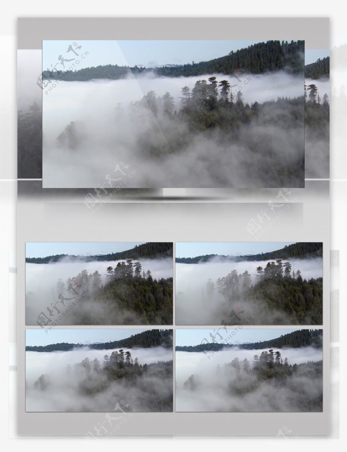 被雾气包围的山林视频音效