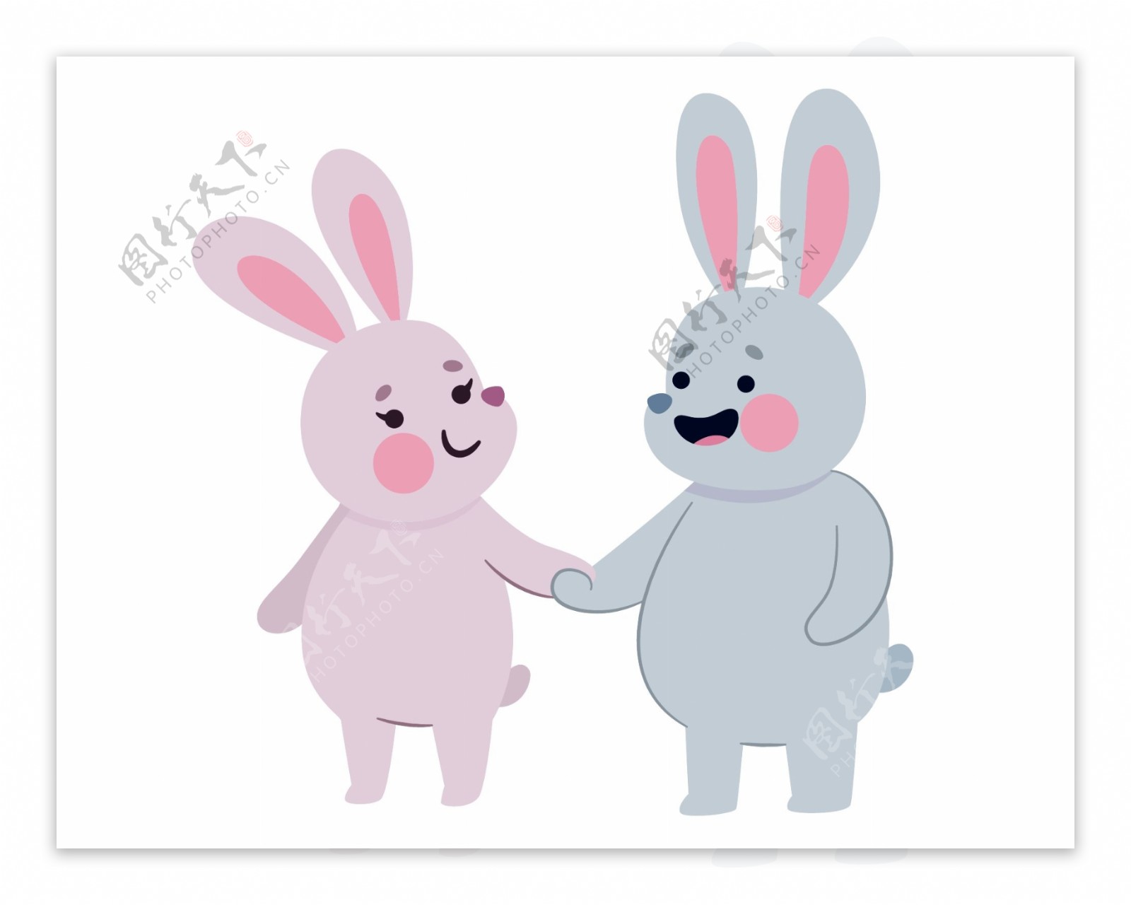 卡通可爱兔子爱情元素