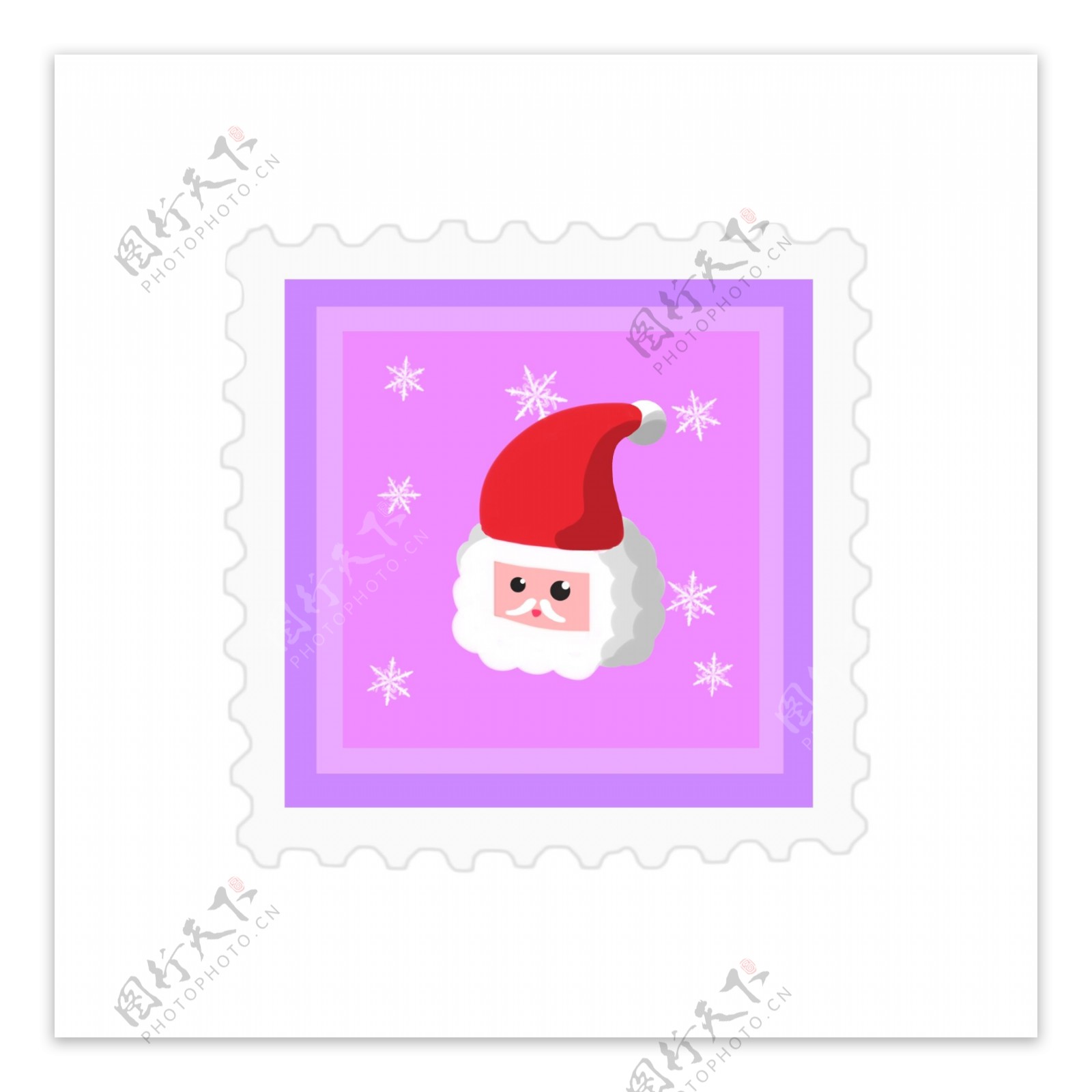 原创圣诞节邮票贴纸可爱元素