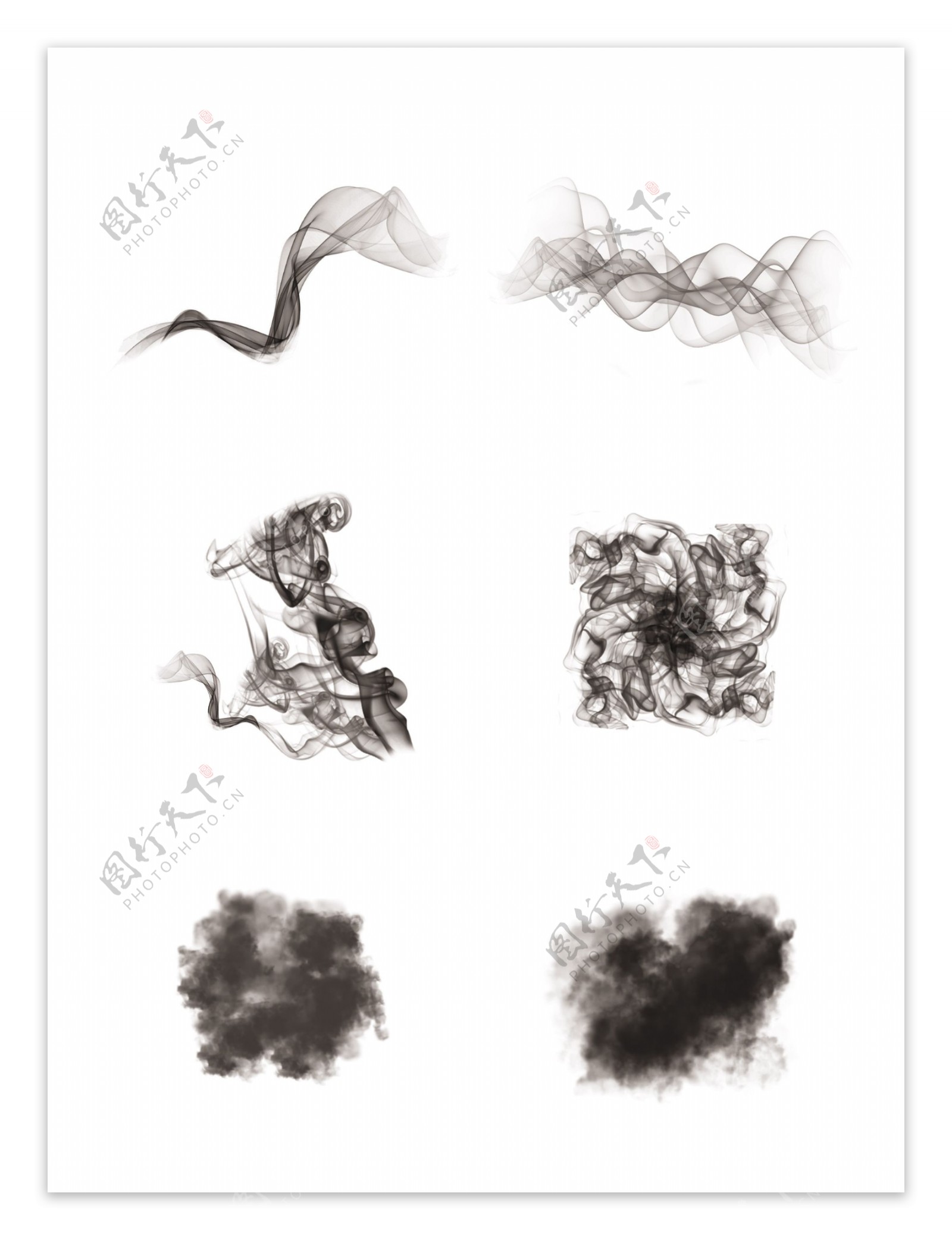 中国风元素黑色水墨烟雾装饰图案