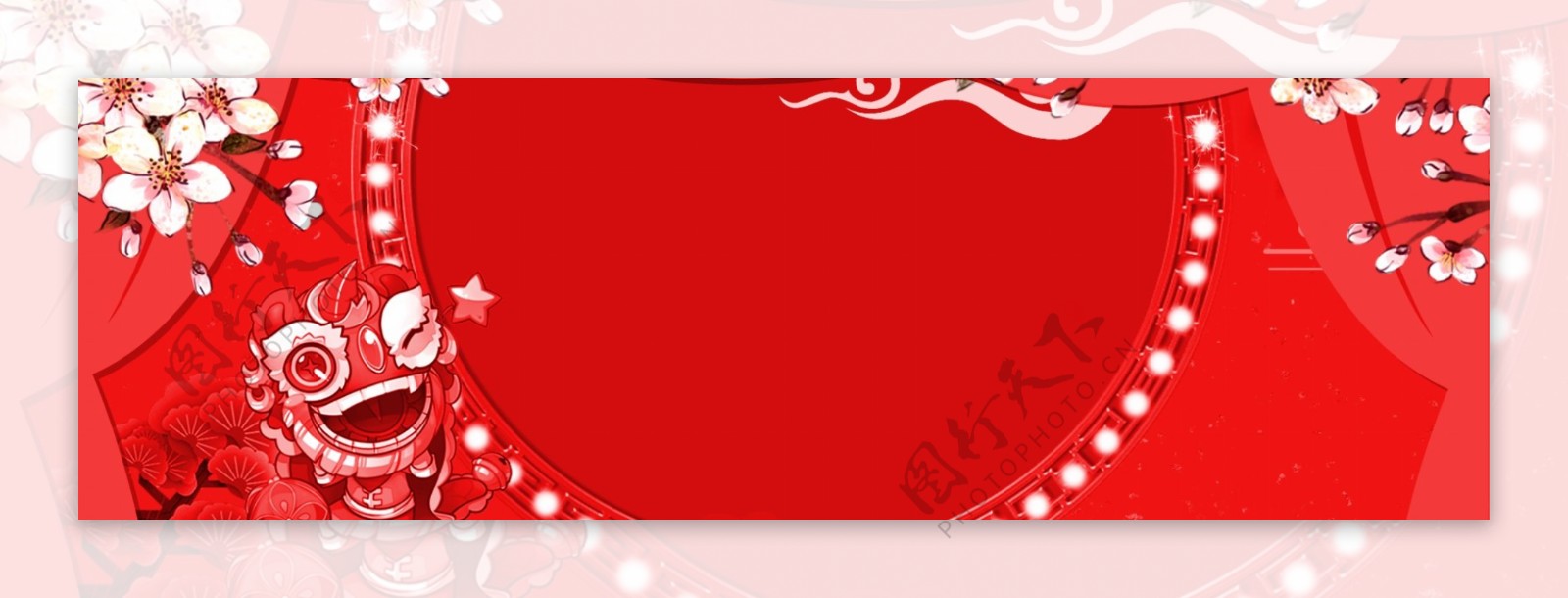 传统节日新年快乐猪年春节banner背景