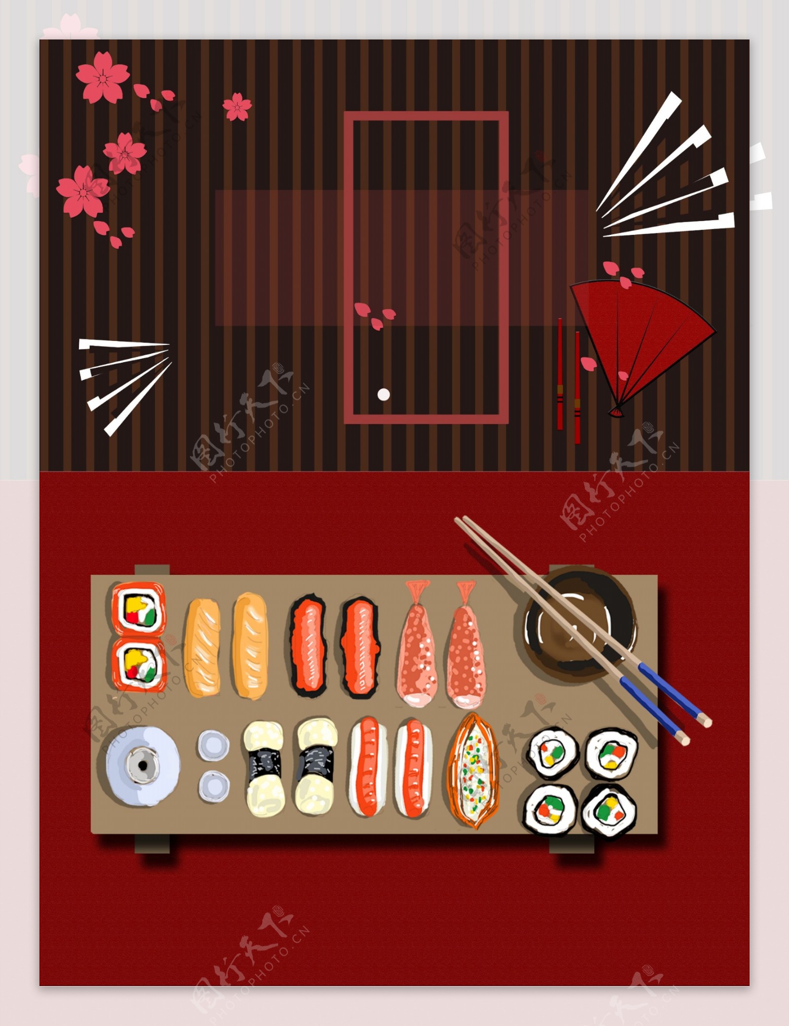 日式美食寿司背景素材