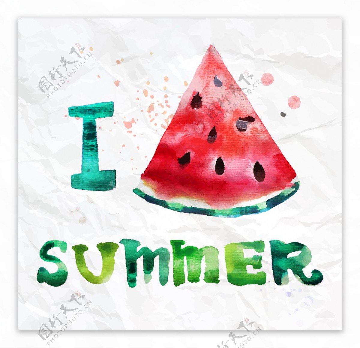 手绘夏季水果插图
