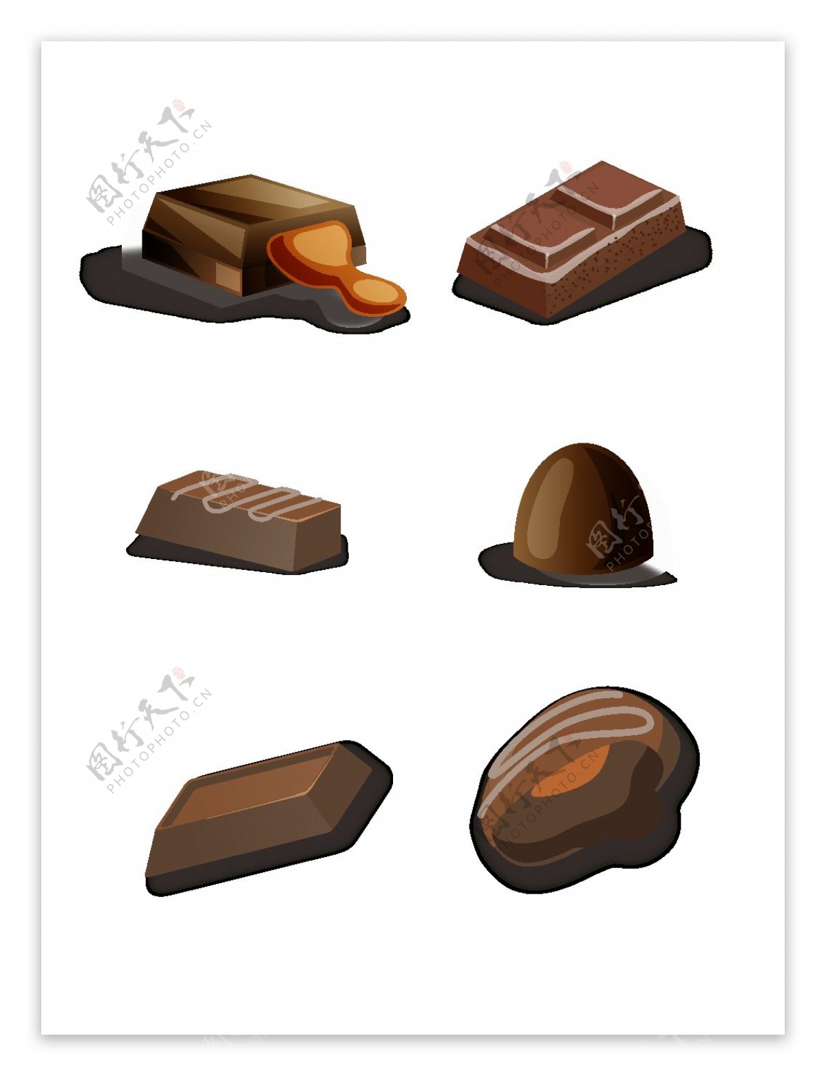 手绘巧克力食物设计元素可商用