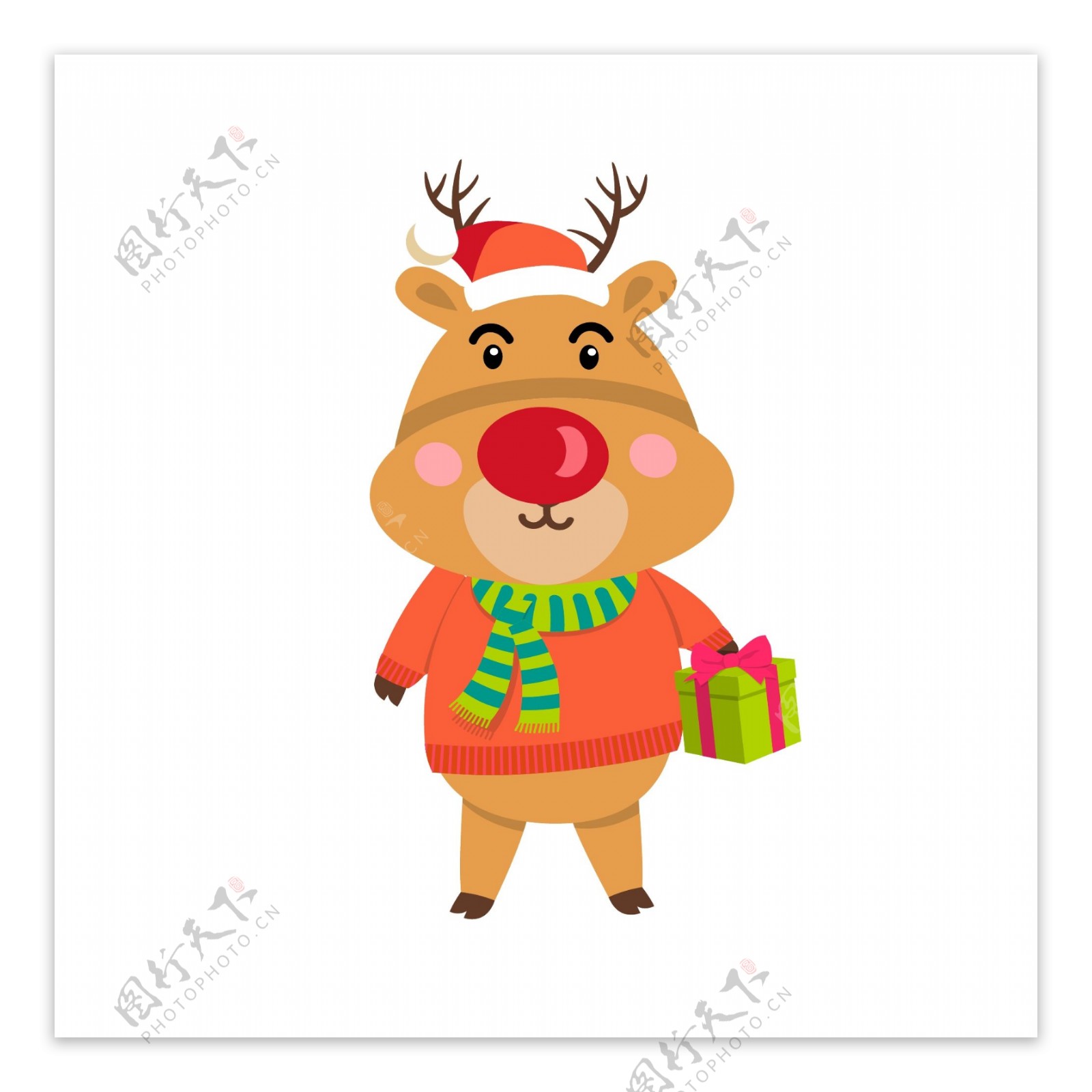 圣诞节卡通动物可爱麋鹿