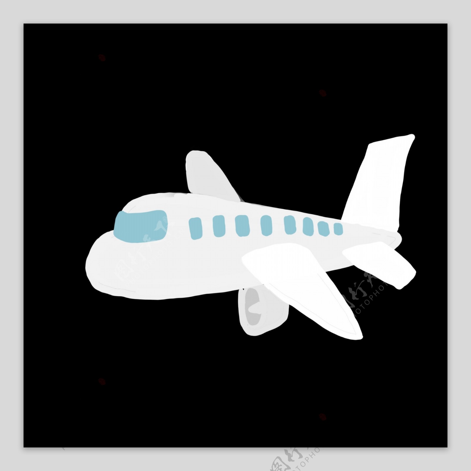 旅游白色的飞机插画