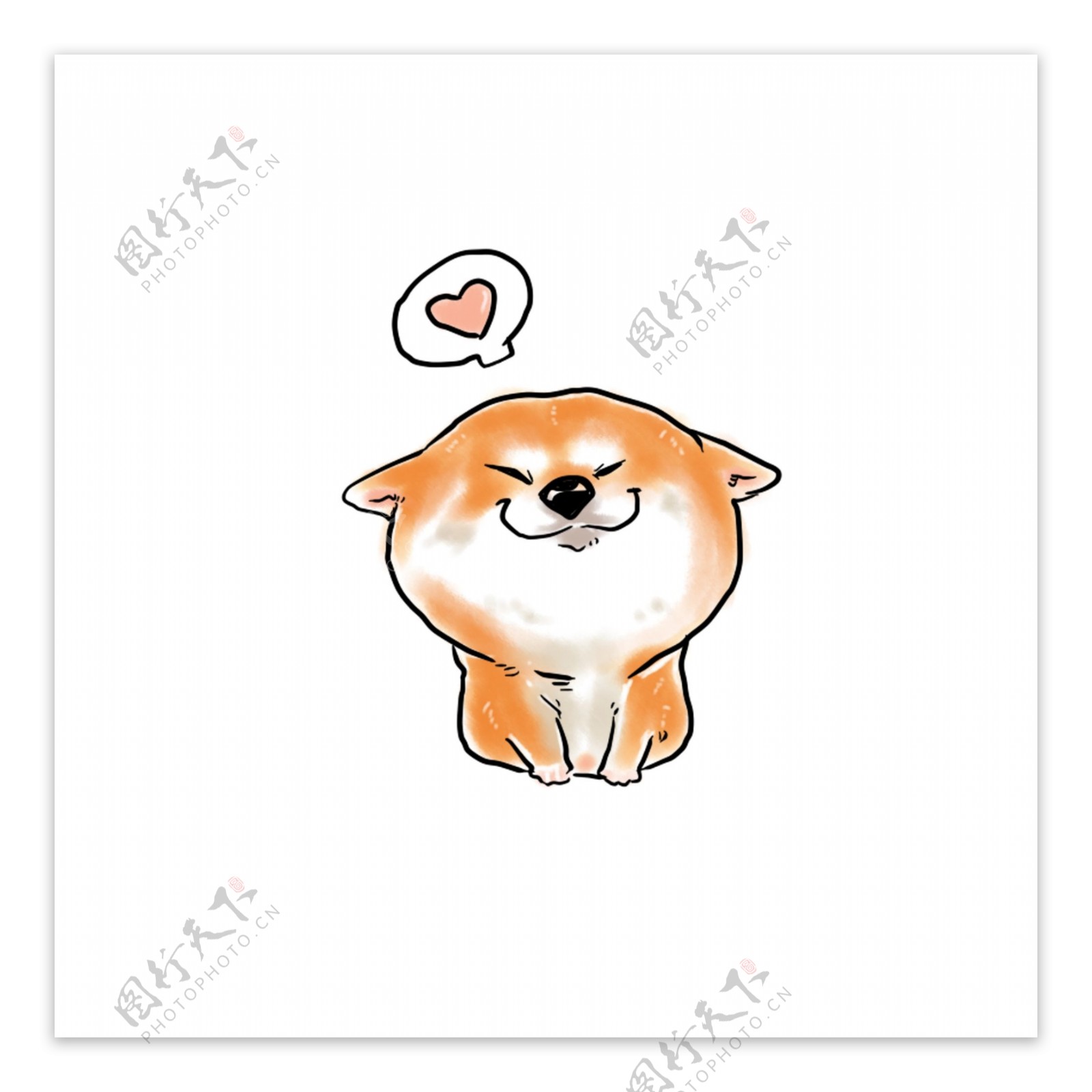 可爱动物柴犬卡通表情包可商用