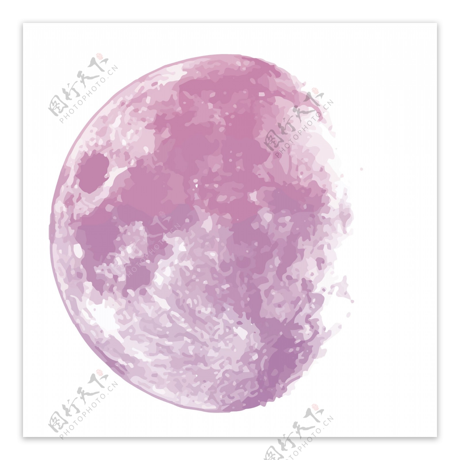 矢量图中秋节紫色月亮