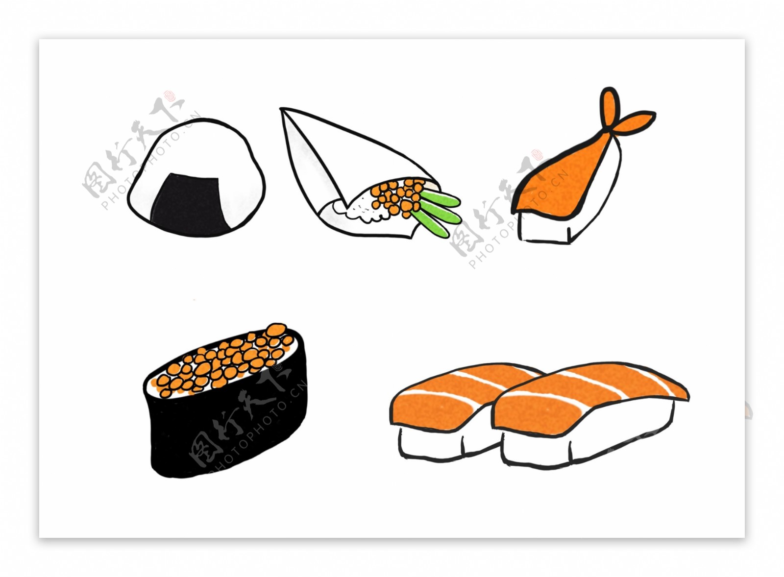 手绘手账饭团寿司