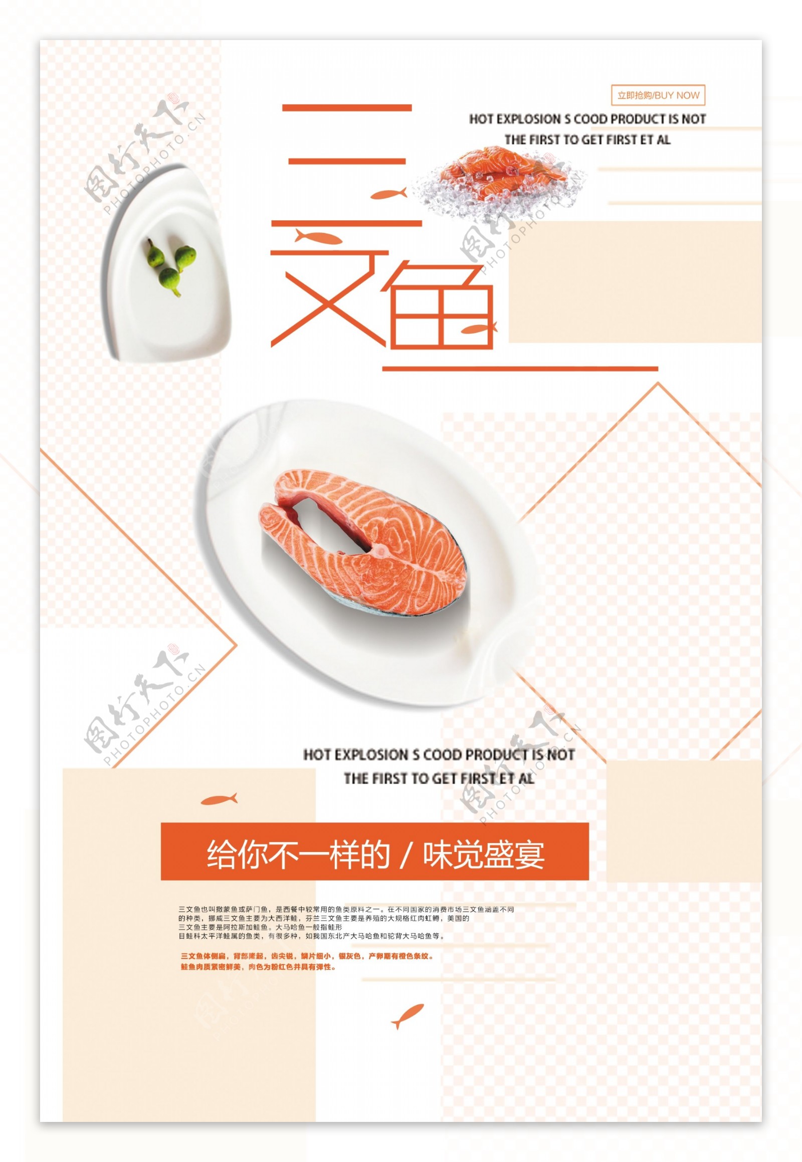 日系美食三文鱼海报