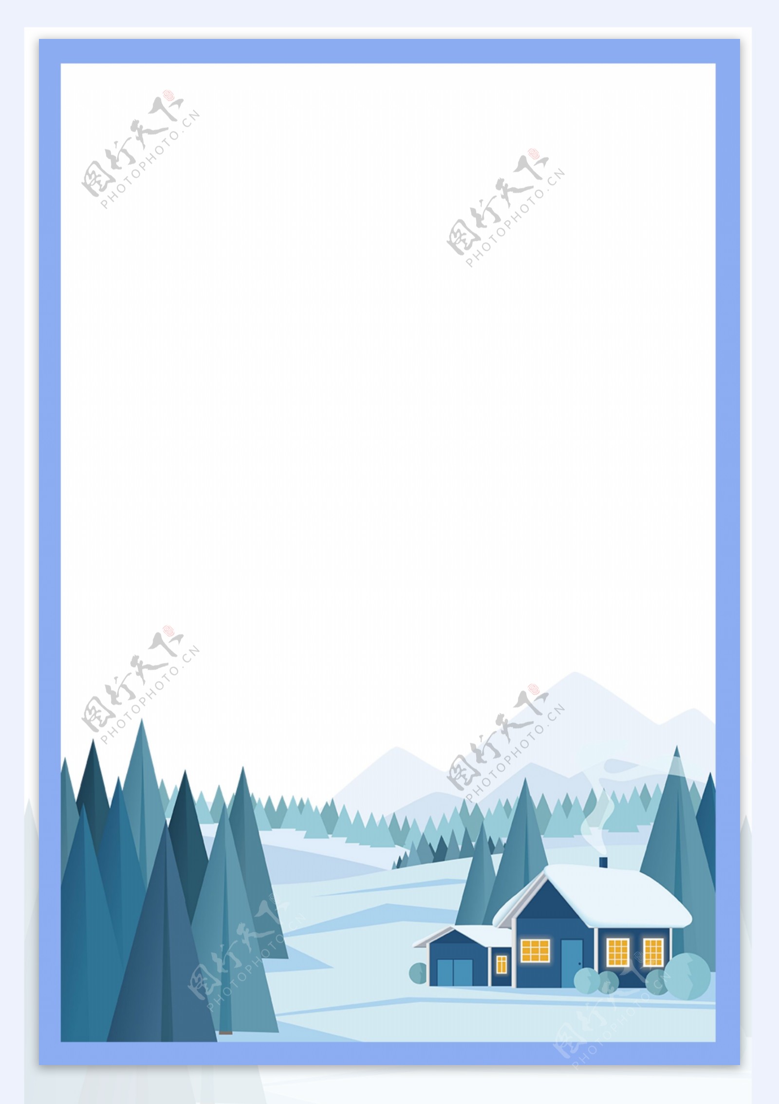 扁平化冬季边框背景设计