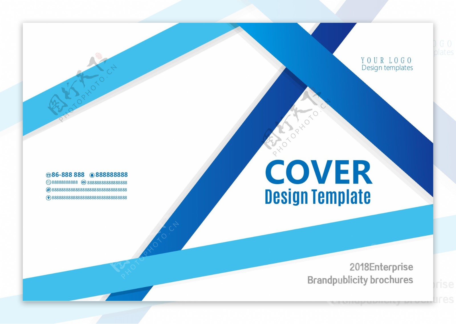 简洁线条企业宣传画册封面设计模板