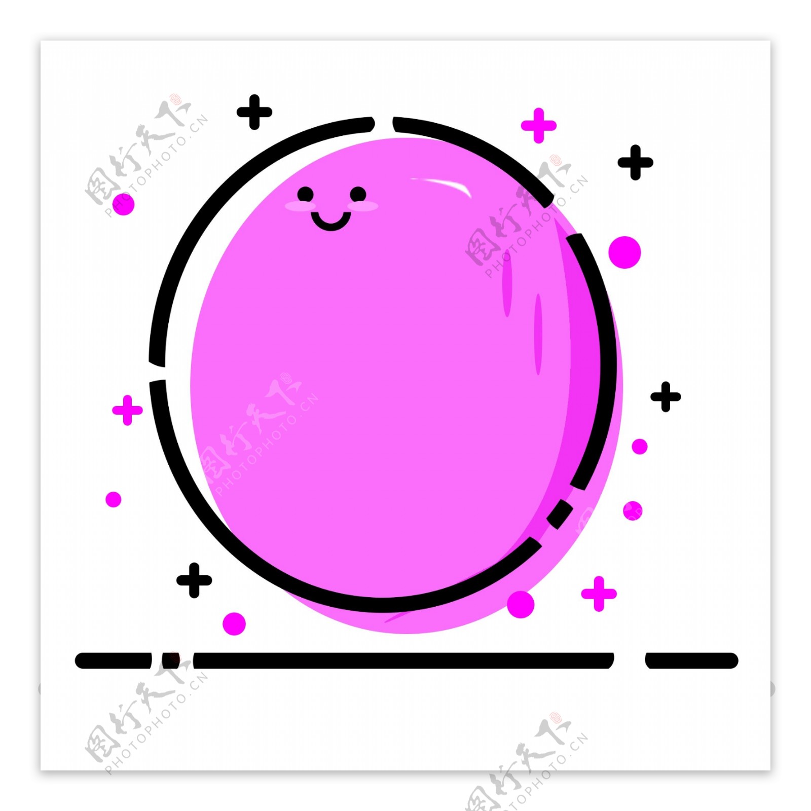 粉色圆形meb风格纹理边框装饰素材可商用