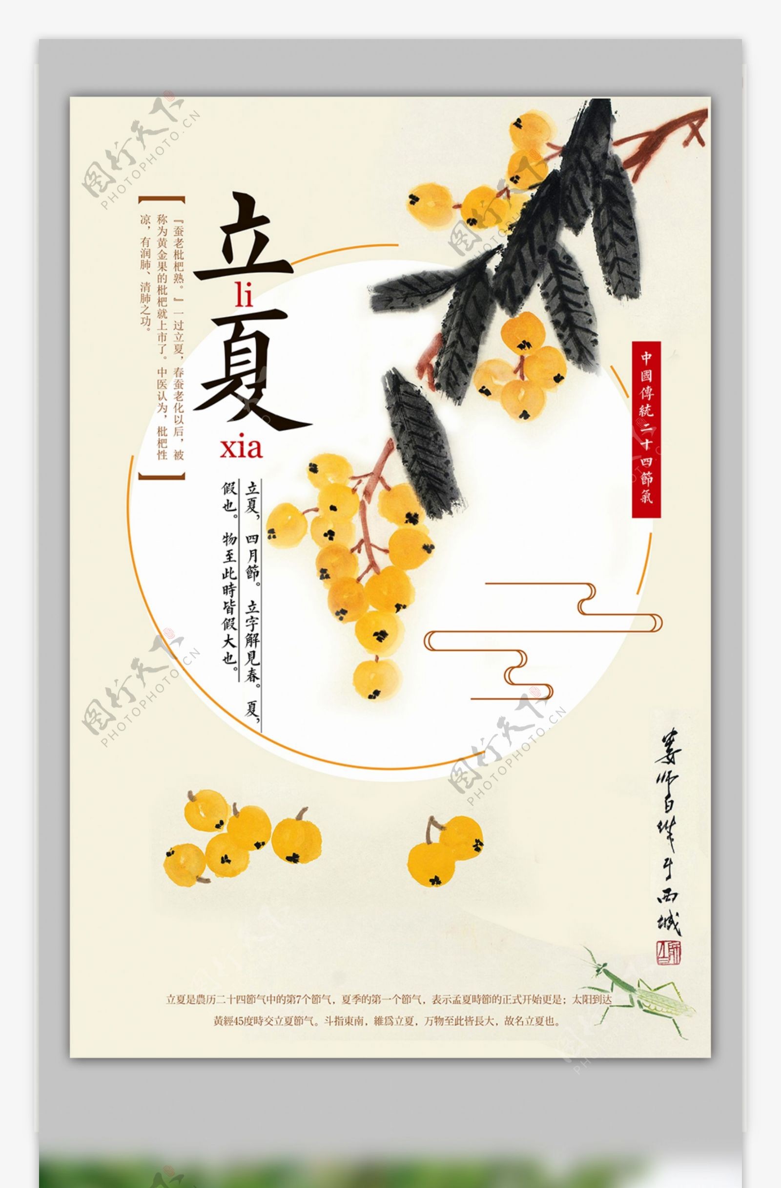 中国风中国传统节气之立夏海报