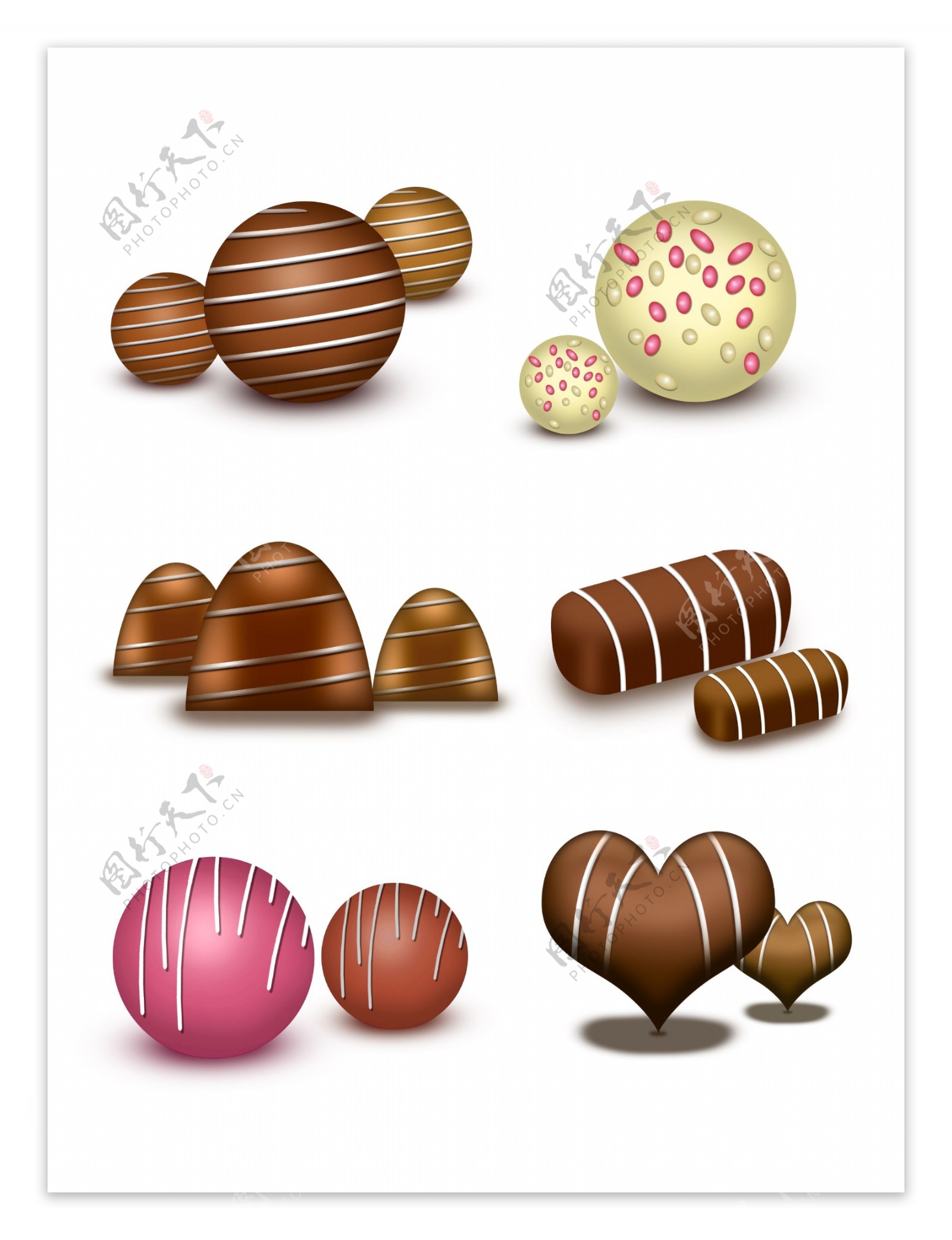 六款巧克力效果图案素材